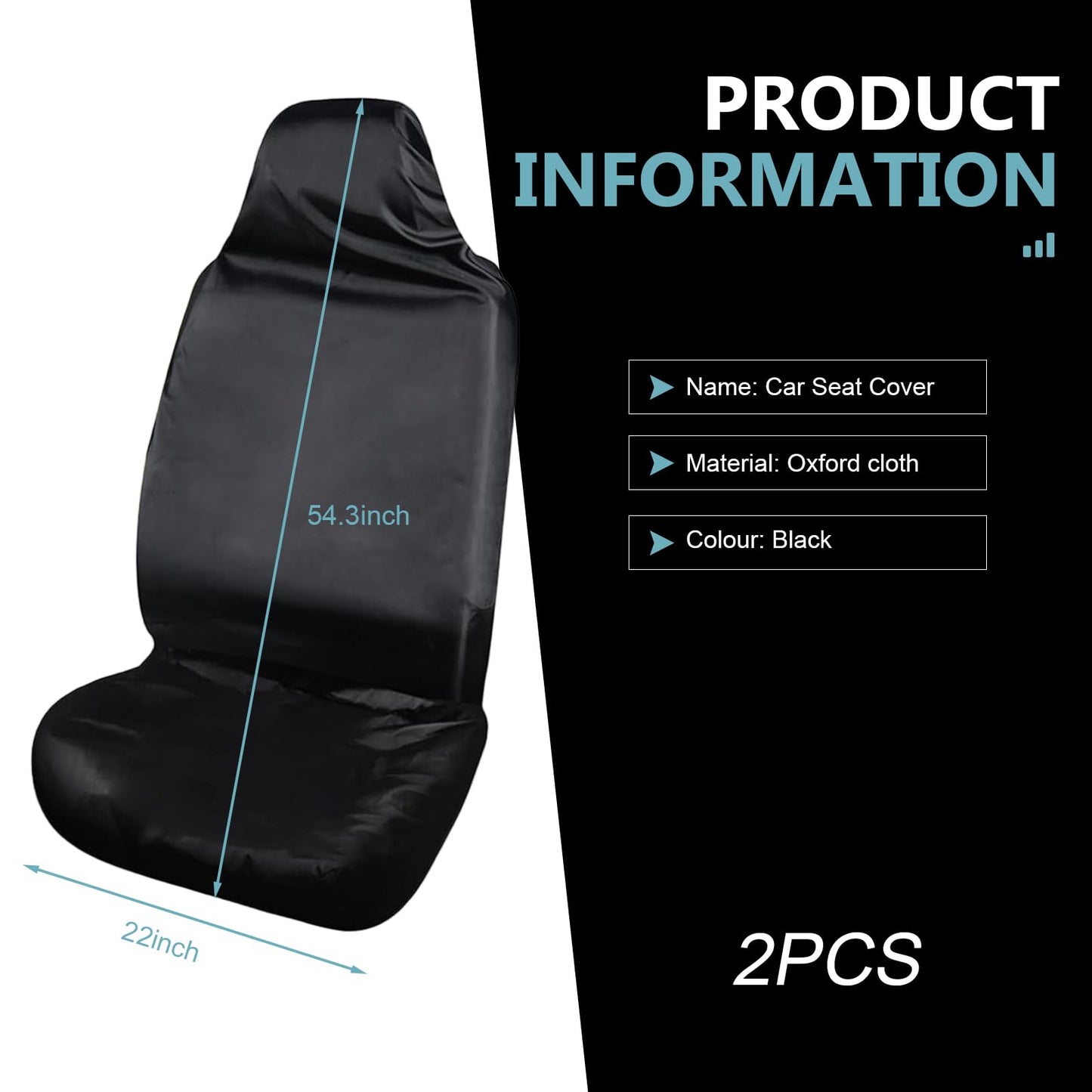 Ypoyney 2PCS Car Seat Cover Protector, Waterproof Stain Resistant Front Seat Protective Cover, Washable Oxford Seats Protectors for Gym Workout, Running, Beach and Hiking,Fit for Cars, SUVs, Trucks