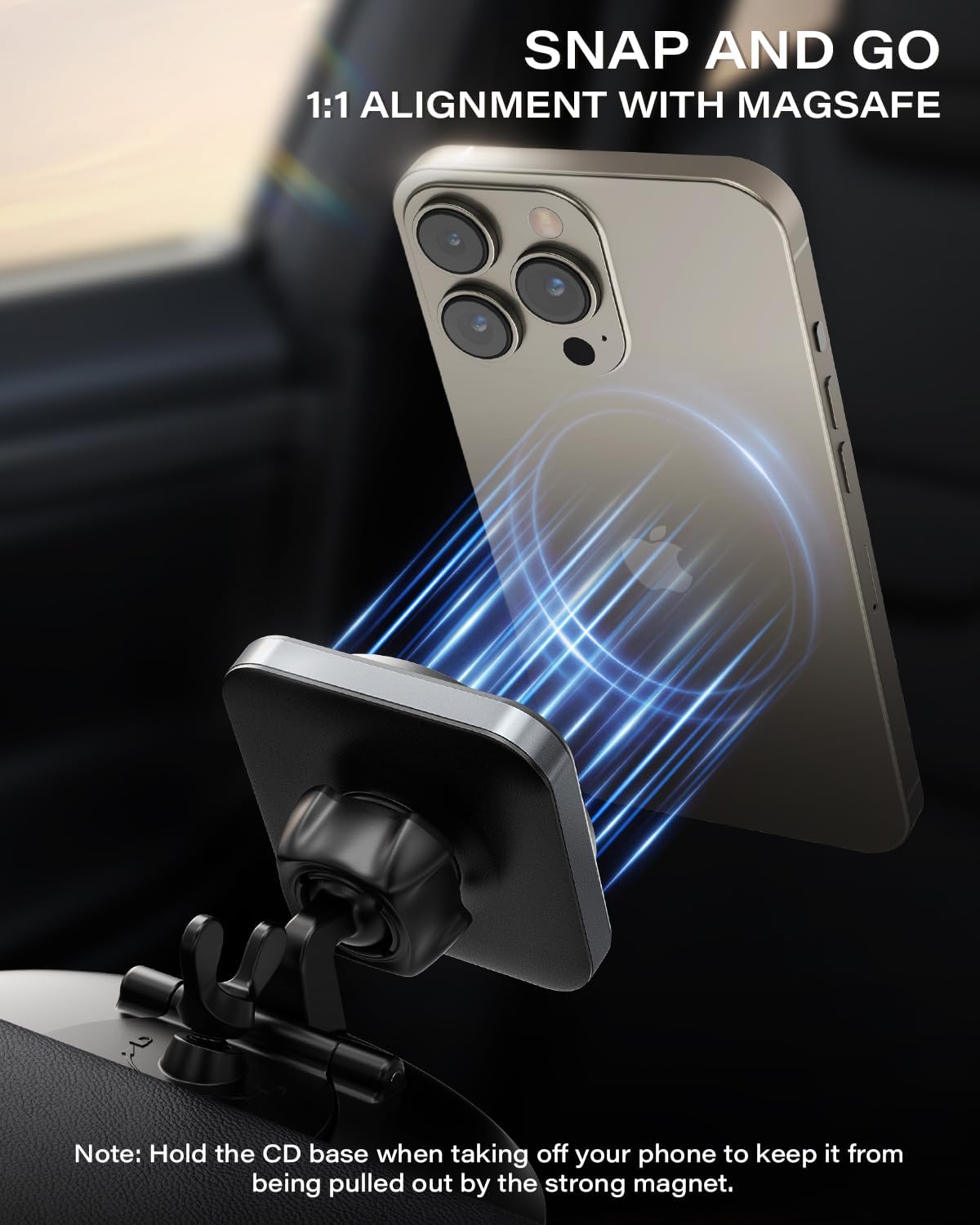 1Zero [20 N55 17 16 15 14 13 12 for Magsafe CD Phone Holder for Car Ultra Strong Magnets] Magnetic CD Player Phone
