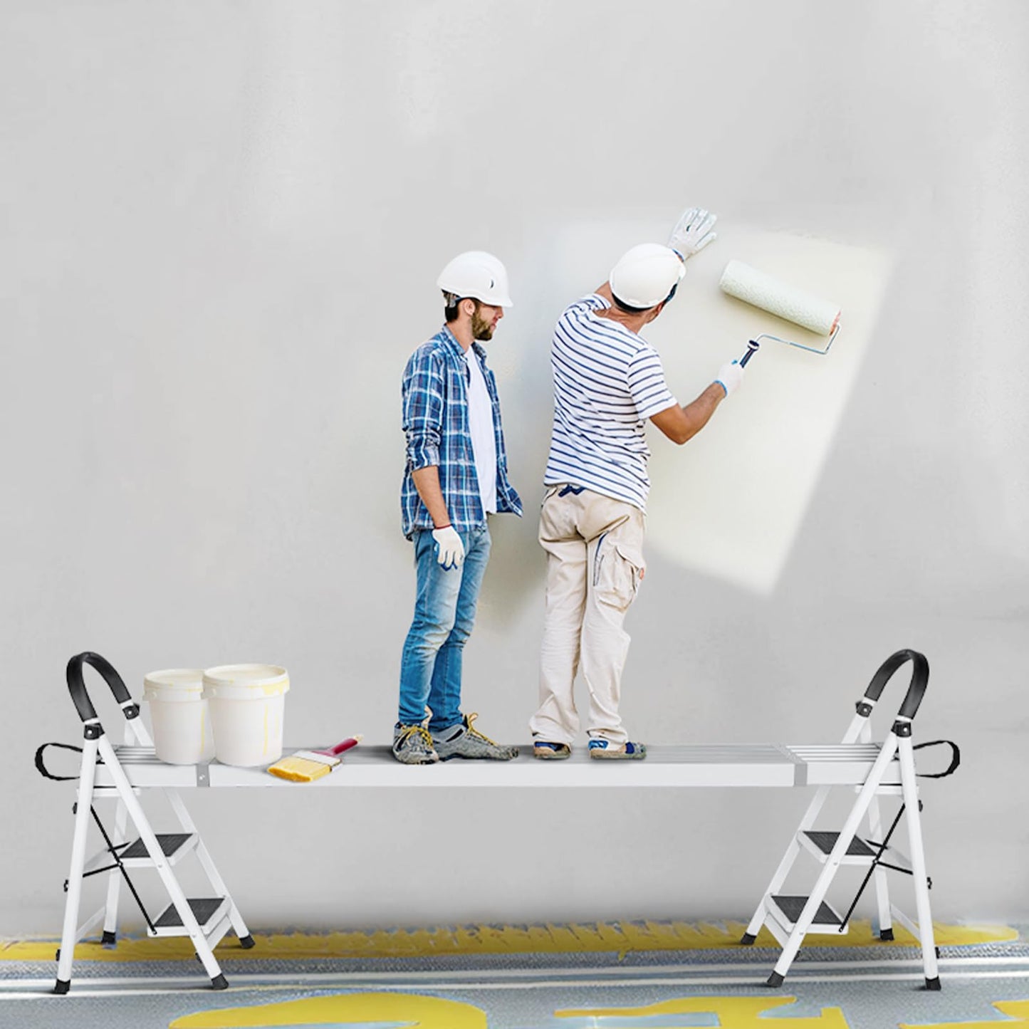 VEVOR Aluminum Telescoping Work Plank, 6-9FT, 500lbs Capacity, 12.5 inch Width, Scaffolding Plank with Skid-Proof Platform Scaffold Ladder Accessory