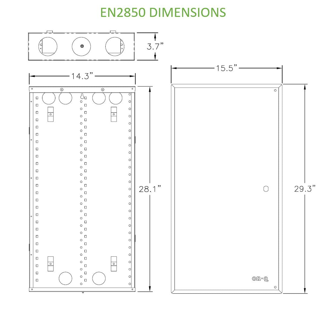 On-Q 28" Structured Media Enclosure with Hinged Cover Lock, 20 Gauge CRS, Flush or Surface Mount