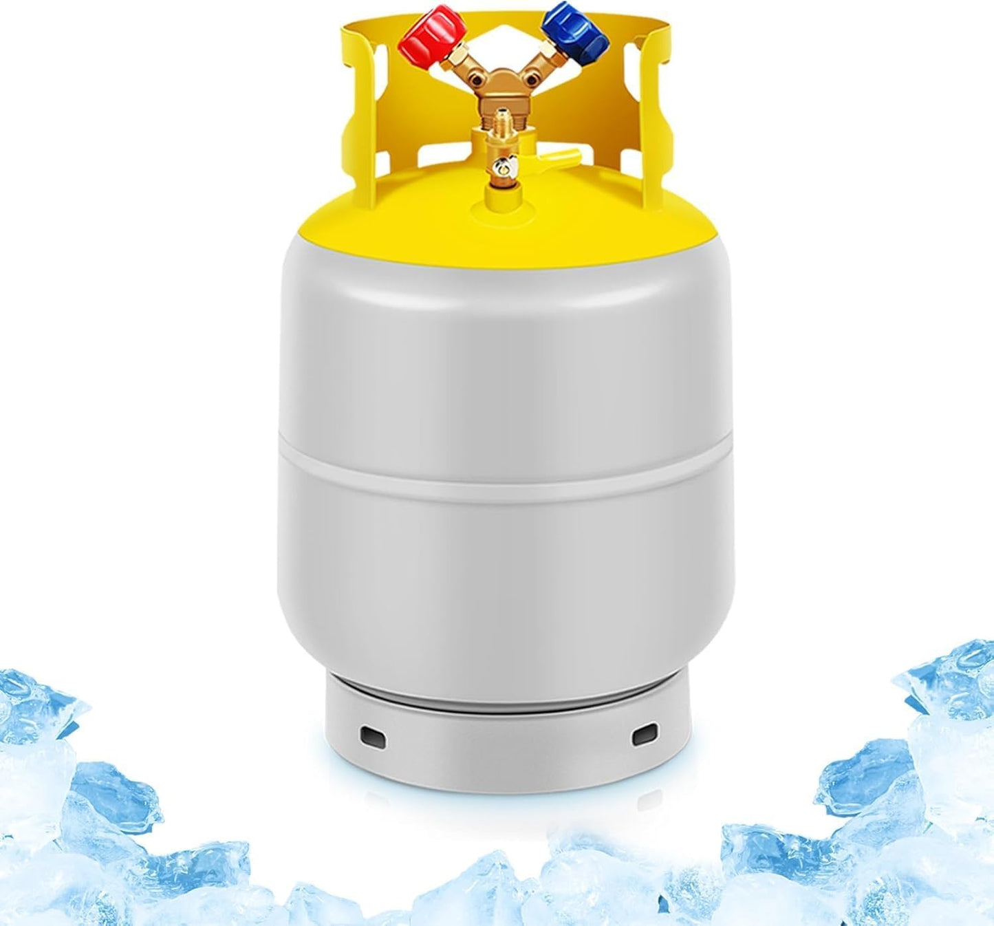 FAHKNS 30 LB Refrigerant Recovery Tank for R12, R22, R134A, R410A Reusable Recovery Cylinder Tank 1/4 SAE Y-Valve Recovery Can Without Float Switch for Tank AC Freon Recovery Tank Cylinder Tank