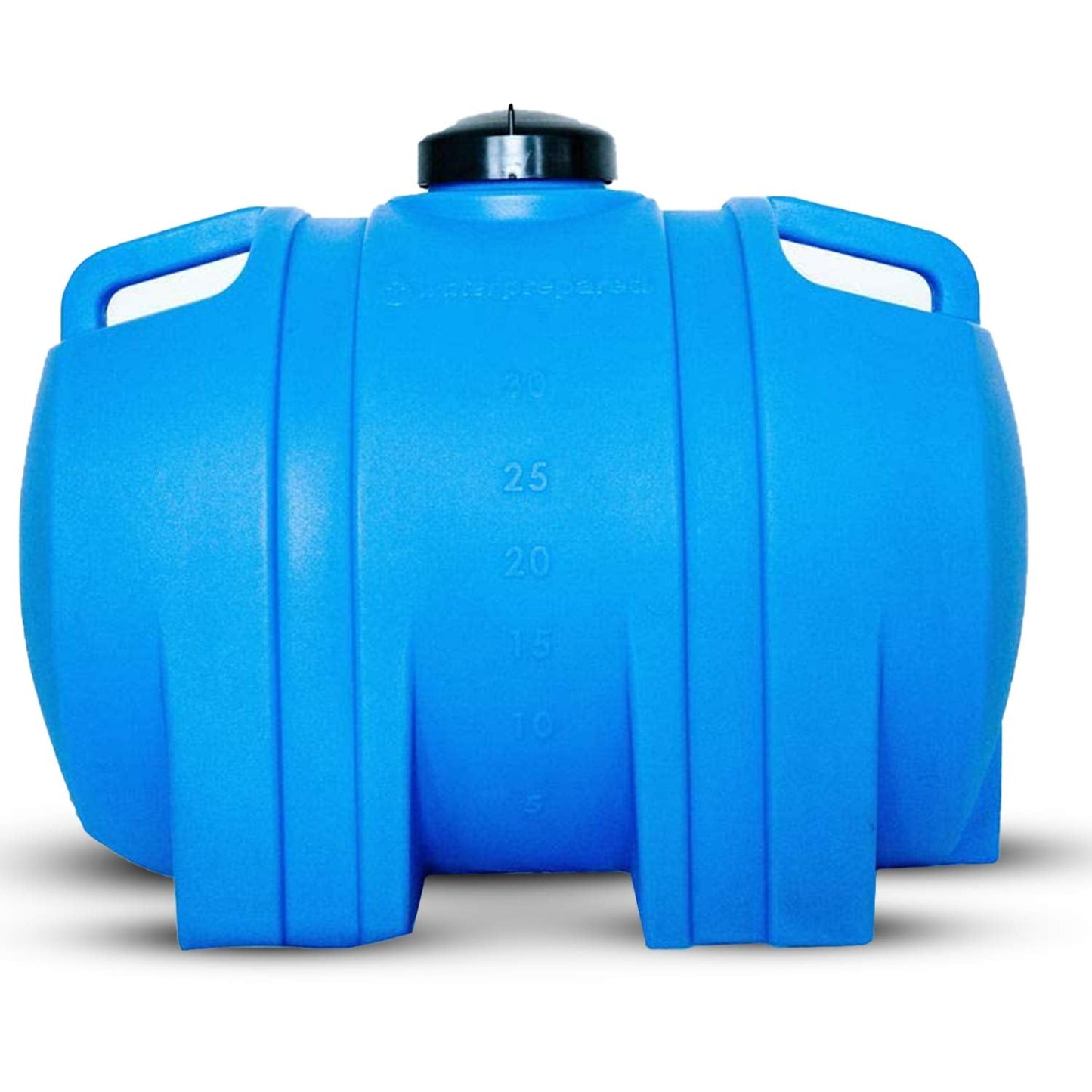 WaterPrepared Portable Water Tank, Plastic Handle & Hose Spigot, 35 Gallon, Blue - Heavy-Duty Beverage and Hydration Dispenser for Outdoor and Camping Trip