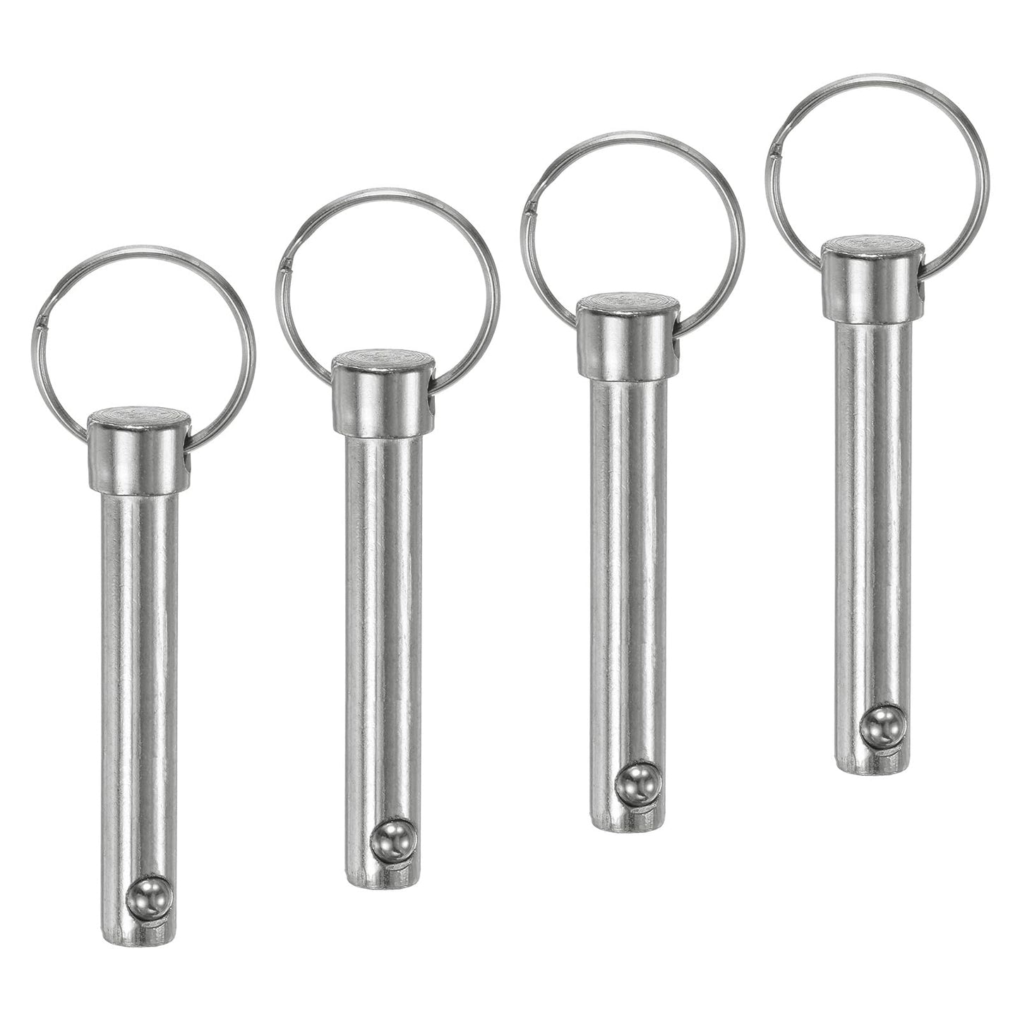 M METERXITY 4-Pack Quick Release Pins, 3/8" [10mm] Diameter, 2.01" [51mm] Usage Length Bimini Top Pin for Shipbuilding/Boat/Trailer, 2.36" [60mm] Total Length Carbon Steel Hardware Pins