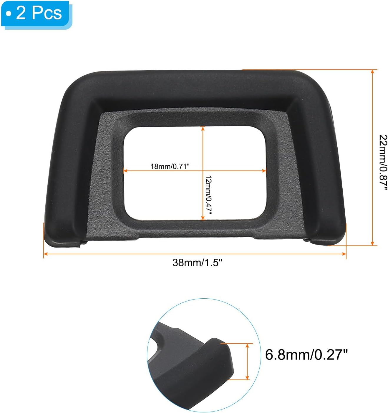 DK-24 2 Pack D5000 D5100 D3000 D3100 PATIKIL Viewfinder Eyepiece Eyecup, Camera Eye Cup Protector for Nikon Digital