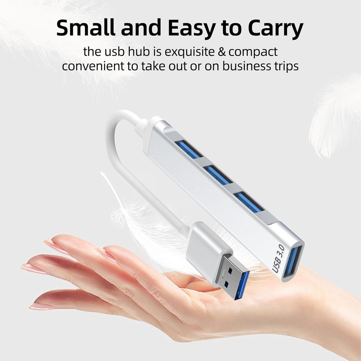 SHMVQ 3.0 4-Port USB Hub, USB Hub USB Splitter USB Expander for Laptop, Xbox, Flash Drive, HDD, Console, Printer