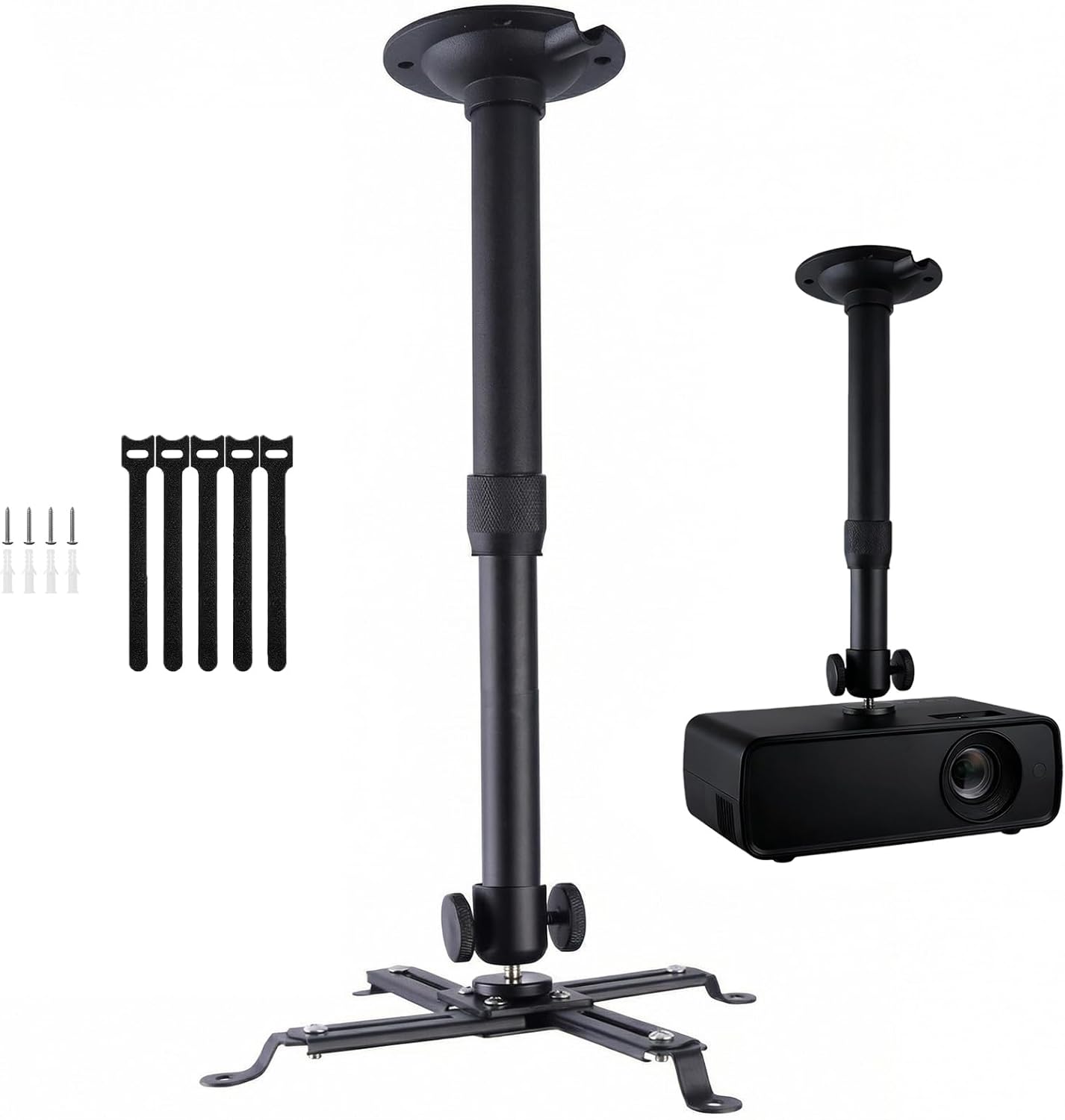 DAWASAPAT -Inch Projector Ceiling Mount with New Gimbal, Adjustable Length Projector Mount, Screw, Compatible with Most