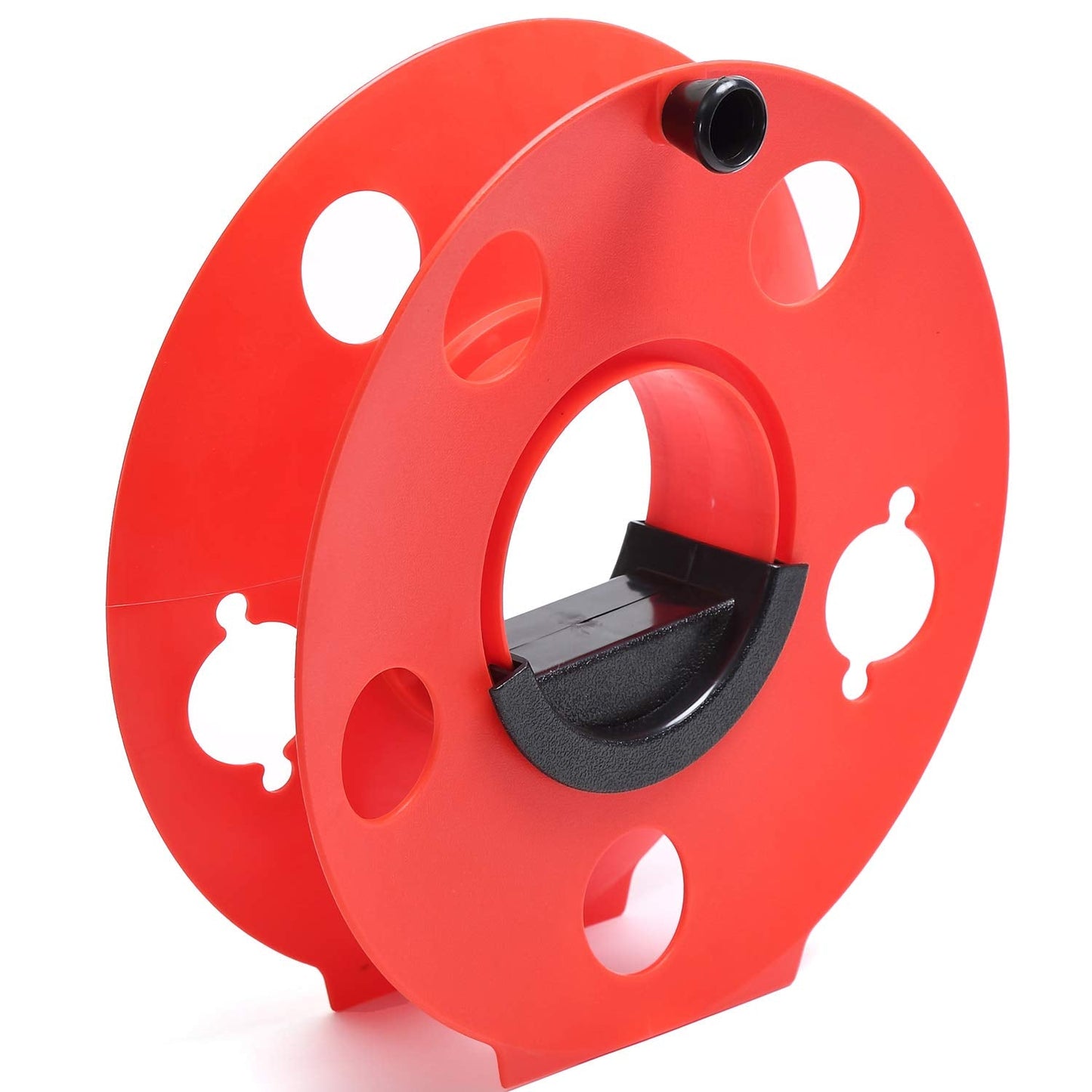 Homeon Wheels Heavy Duty Impact Resistant Plastic Extension Cord Storage Reel Durable & Safe, Lightweight & Portable, Ideal for Outdoor Projects & DIY Maintenance 100 Feet RED