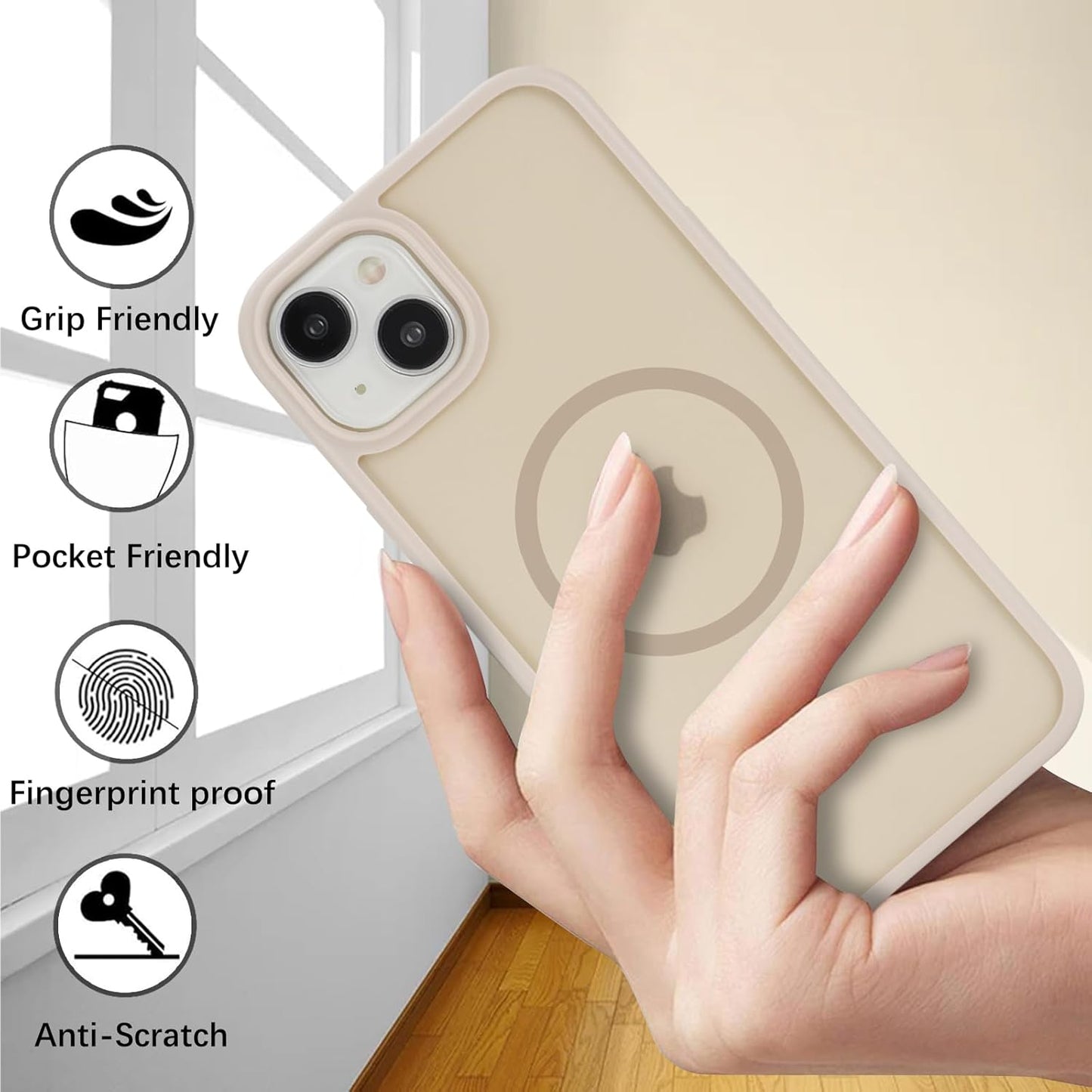 CoozCase 15 15 for iPhone Case with Built-in Screen Protector Anti-Scratch,for Apple iPhone Protective Phone