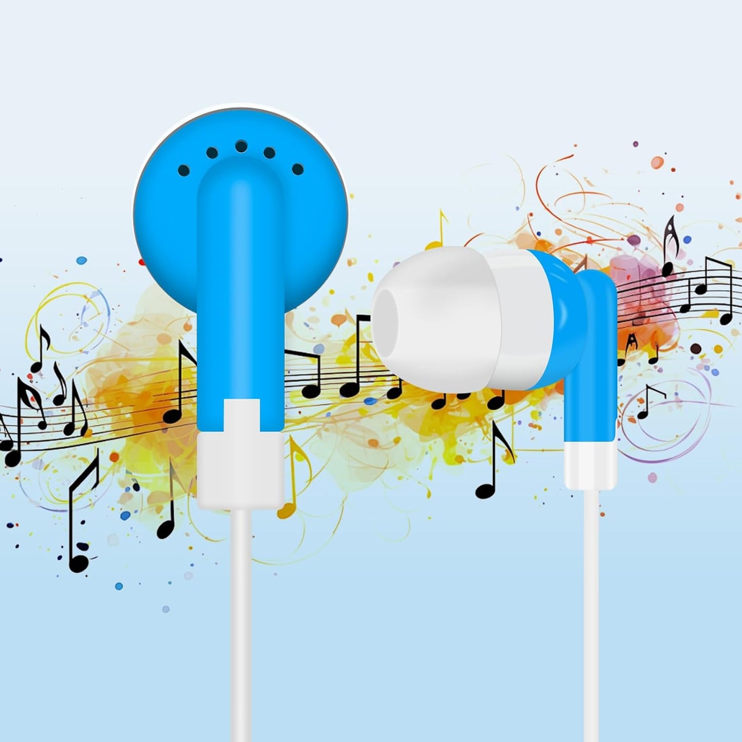 WAHUWAY 60 Pack Earbuds Bulk Kids Classroom Headphones for School Travel or Home Use(Multi Color)