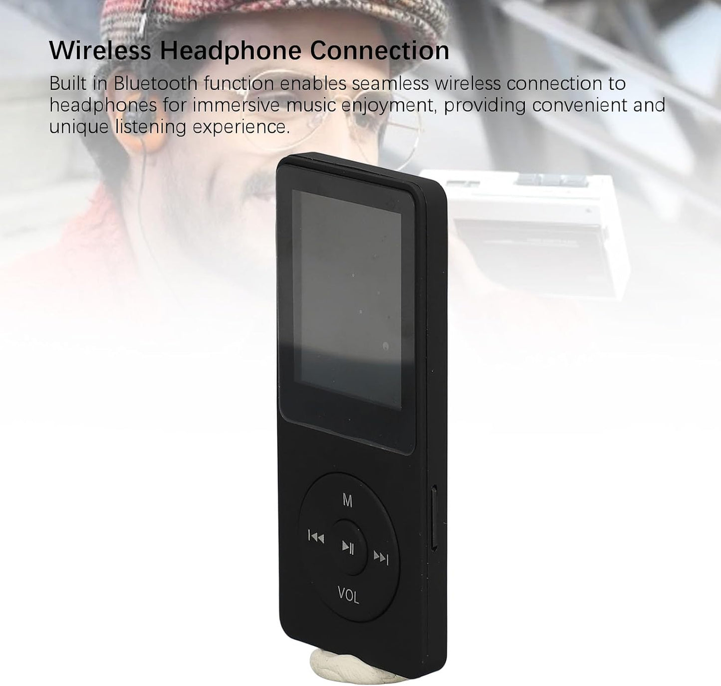 Yunseity MP3 Mp4 MP3 Player with Bluetooth, HiFi Sound Portable Music Player with Earphones, Music Device Player