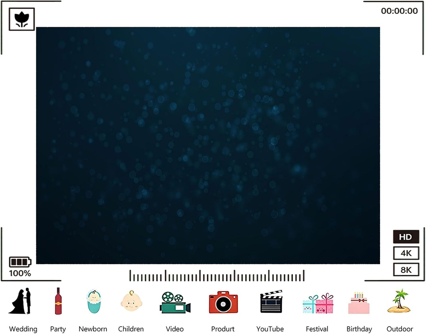 TryKid 10x10ft Dark Blue Bokeh Backdrop Deep Teal Sparkling Dots Mysterious Underwater Photography Background Ocean