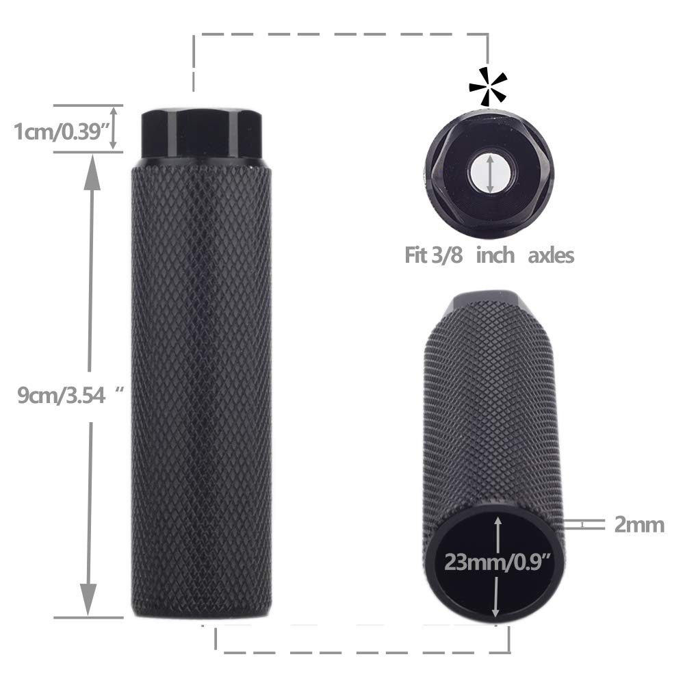 SMALLSTARIII Bike Pegs 2Pcs Aluminum Alloy Anti-Skid Lead Foot Bicycle Pegs 3/8 inch Axles