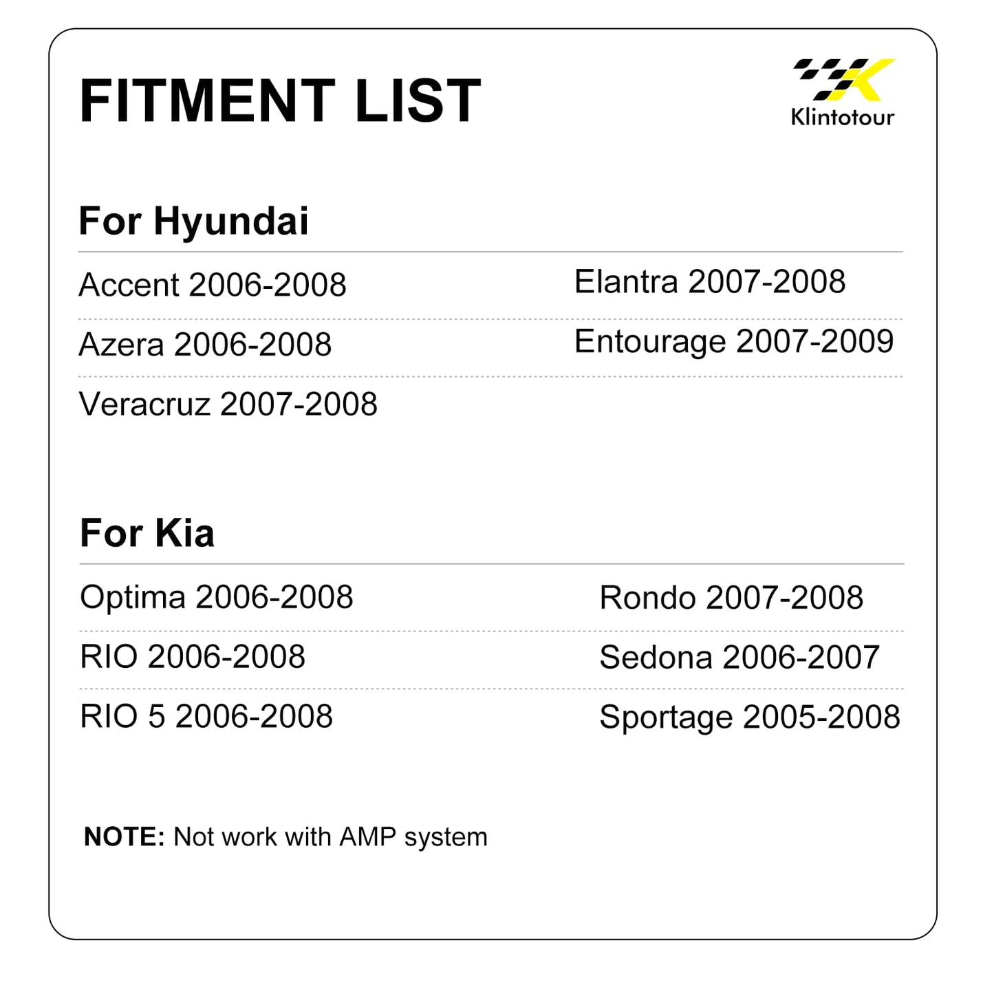 2006-2008/Kia 2005-2008, Radio Wiring Harness Compatible with Hyundai Stereo Installation Wire Harness Aftermarket