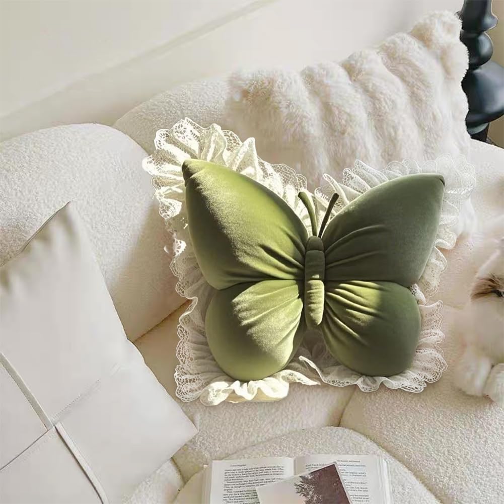 ELKOHA Butterfly Pillow Decorative Butterfly Shaped Throw Pillows Cute Plush Cushion Decorative Animal Pillow for Bedroom Living Room Sofa Couch