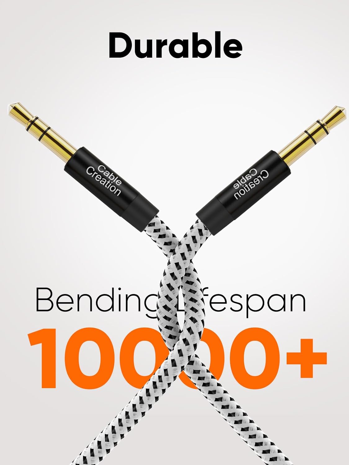 3.5mm 0.45meter(18inches), 1/8 CableCreation Aux Cable Short Male to Male Audio Auxiliary Cord Braided Hi-Fi Sound