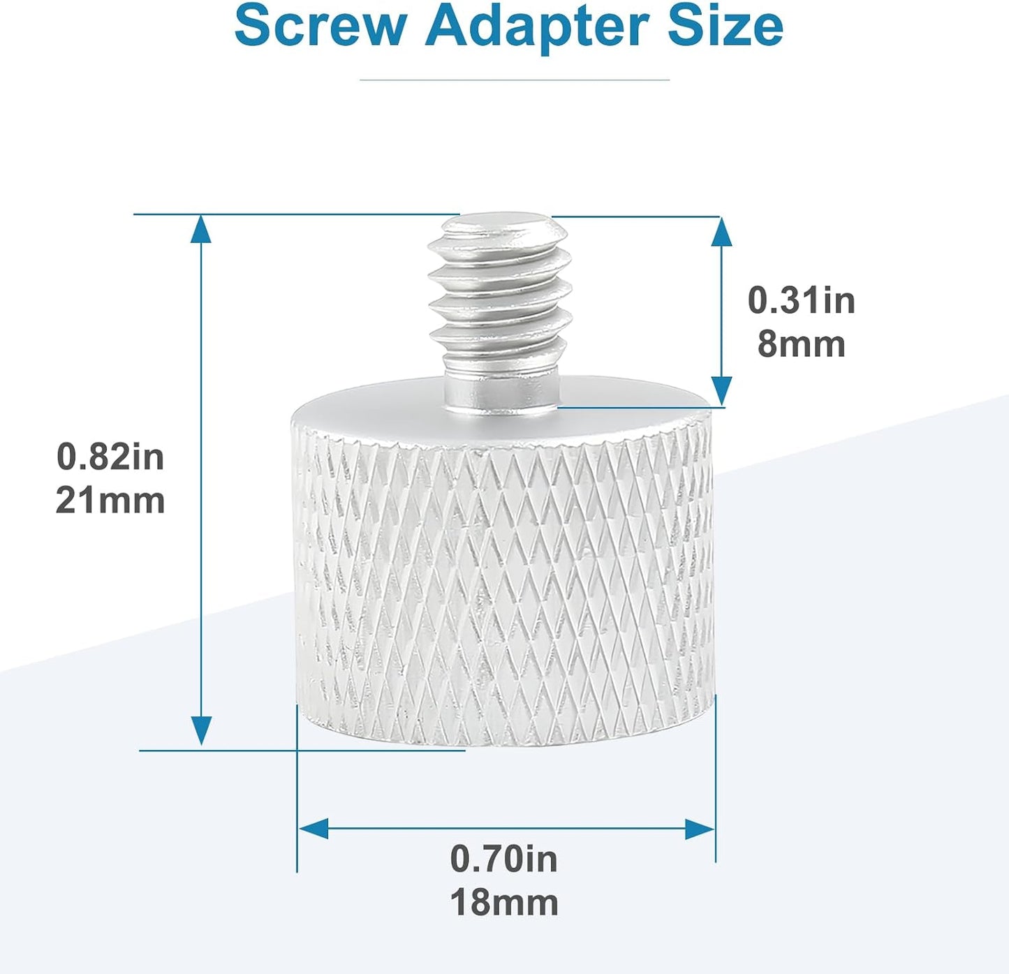 5/8" 1/4" Mic Stand Adapter Female to Male, Microphone Screw Adapter, Thread Conversion Connector for Microphone Mount