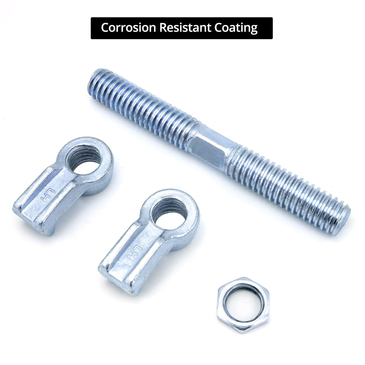 QWORK Rail Shipping Container Bridge Fittings Clamp, 4 Pcs, 260 mm Clamps, Zinc Coated, Corrosion Resistant