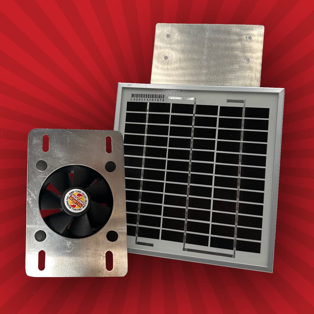 Solar Mega RoofBlaster 2.0 with Gray Vent (Adjustable Solar Panel Mount) | Solar Attic Vent | Solar Roof Vent | Solar Roof Attic Fan | New & Improved Design