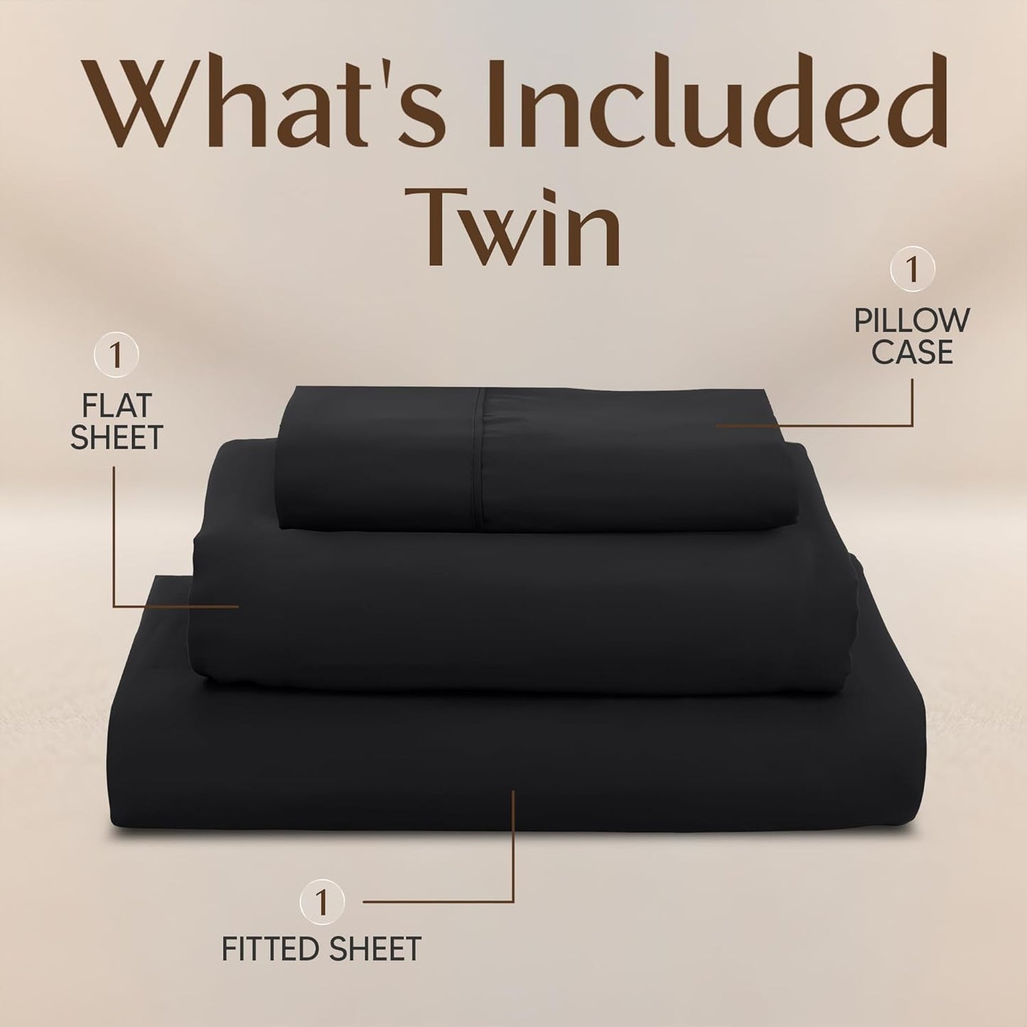 Utopia Bedding Twin Sheet Set - Soft, Breathable Microfiber Bed Sheets | 3-Piece Set in Black