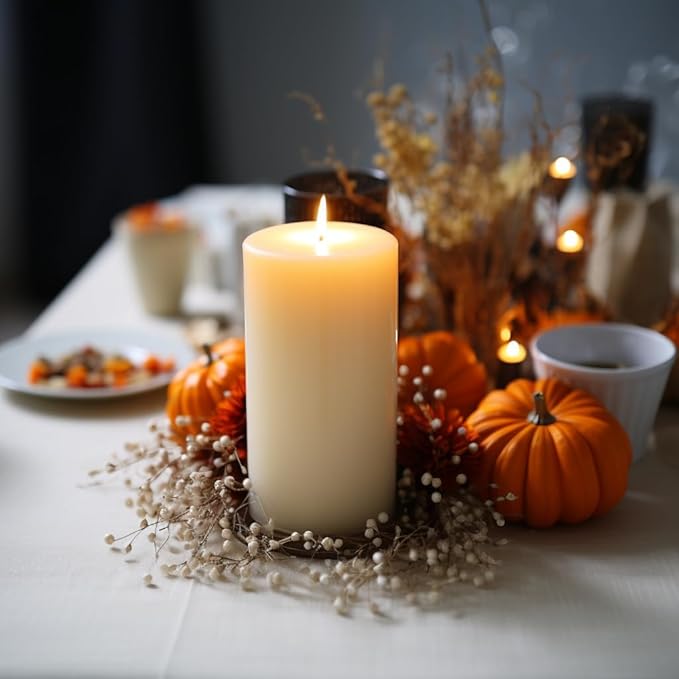 Ivory Pillar Candles ??2.8x4 Unscented Candle Set of 12 ??Dripless, Smokeless, and Clean Burning Household Large Decorative Table Candles ??Perfect for Weddings, Parties, Dinners