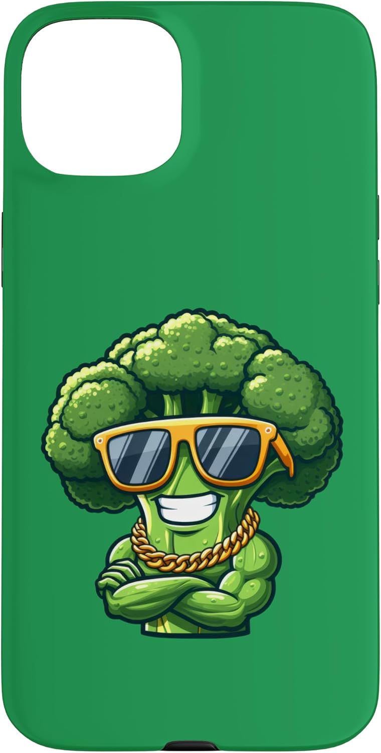 Cool Broccoli Designs 15 Cool Broccoli Gangster with Sunglasses Case for iPhone Plus