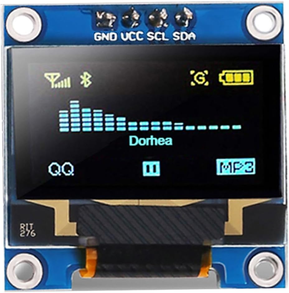 DORHEA 0.96 Inch 128x64 SSD1306 I2C OLED Display Module Pixel IIC Screen Compatible with Arduino Raspberry Pi Blue