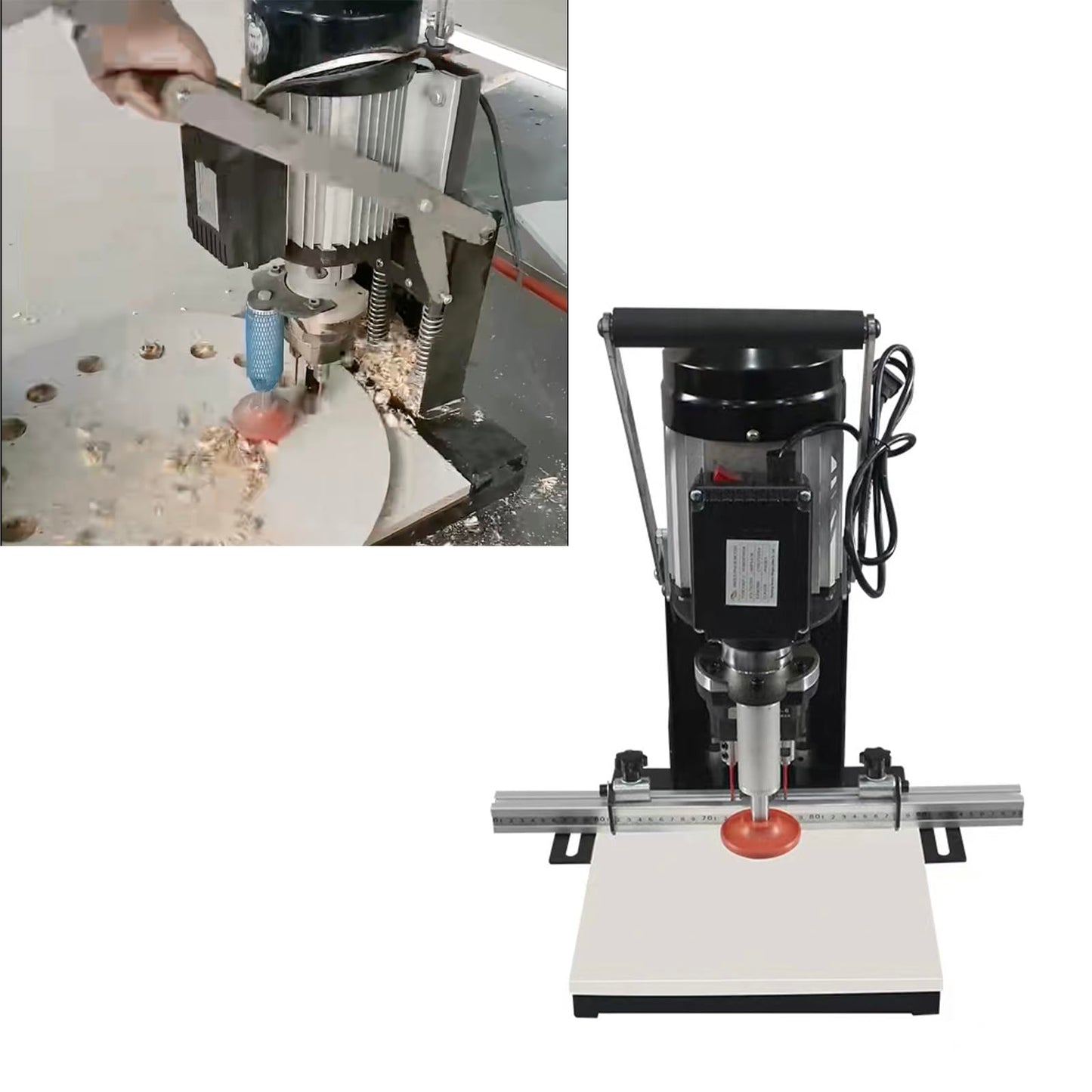 Hinge Boring Machine, Portable Hinge Drilling Machine for Woodworking, 1100W 2880RPM Hand-Held Hinge Drilling Machine 0-40mm Depth Adjustable with Scale 110V