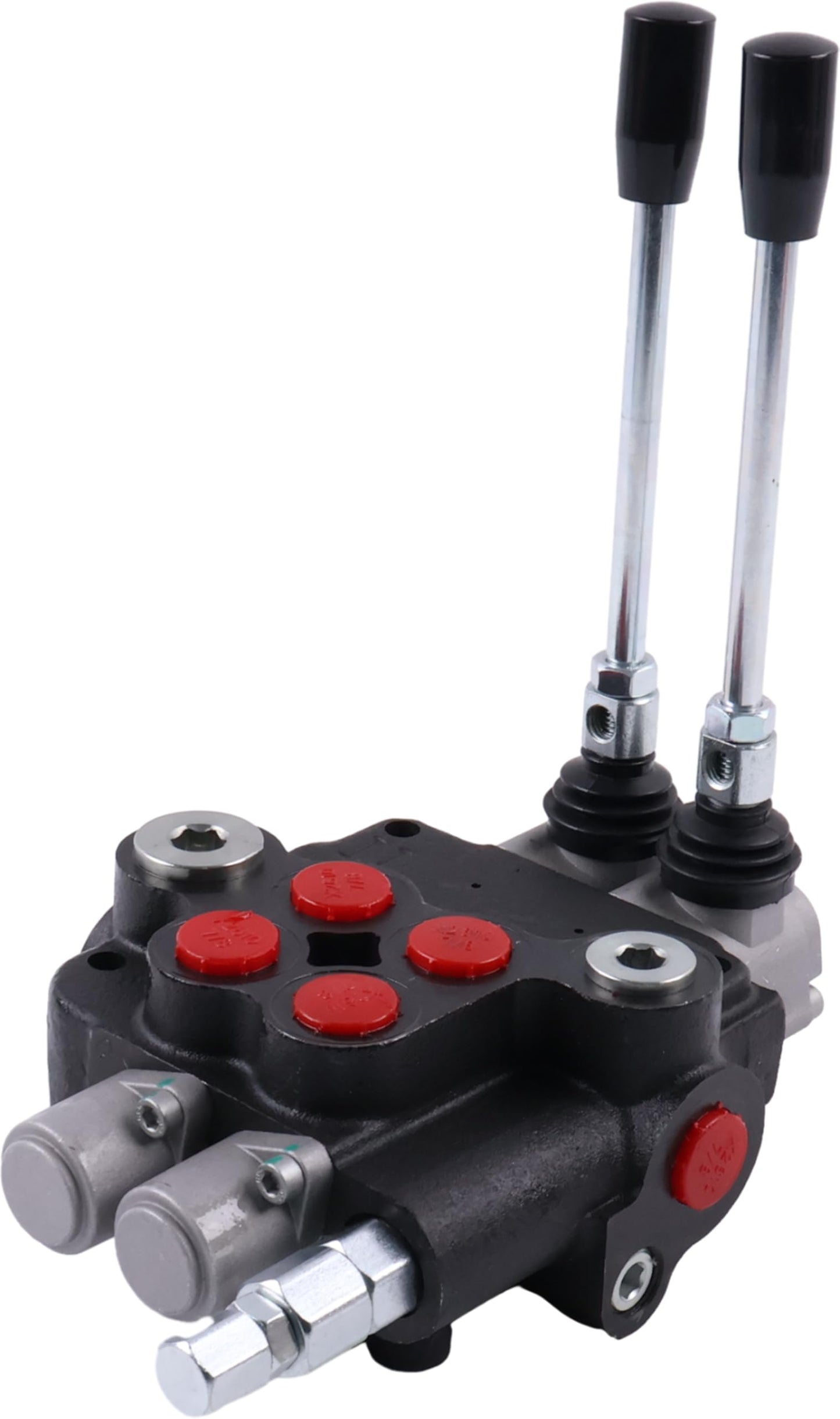 Solarhome 2 Spool Hydraulic Control Valve Open Center Double Acting 21 GPM 3600 PSI SAE Ports Compatible With Tractors Loaders Log Splitters