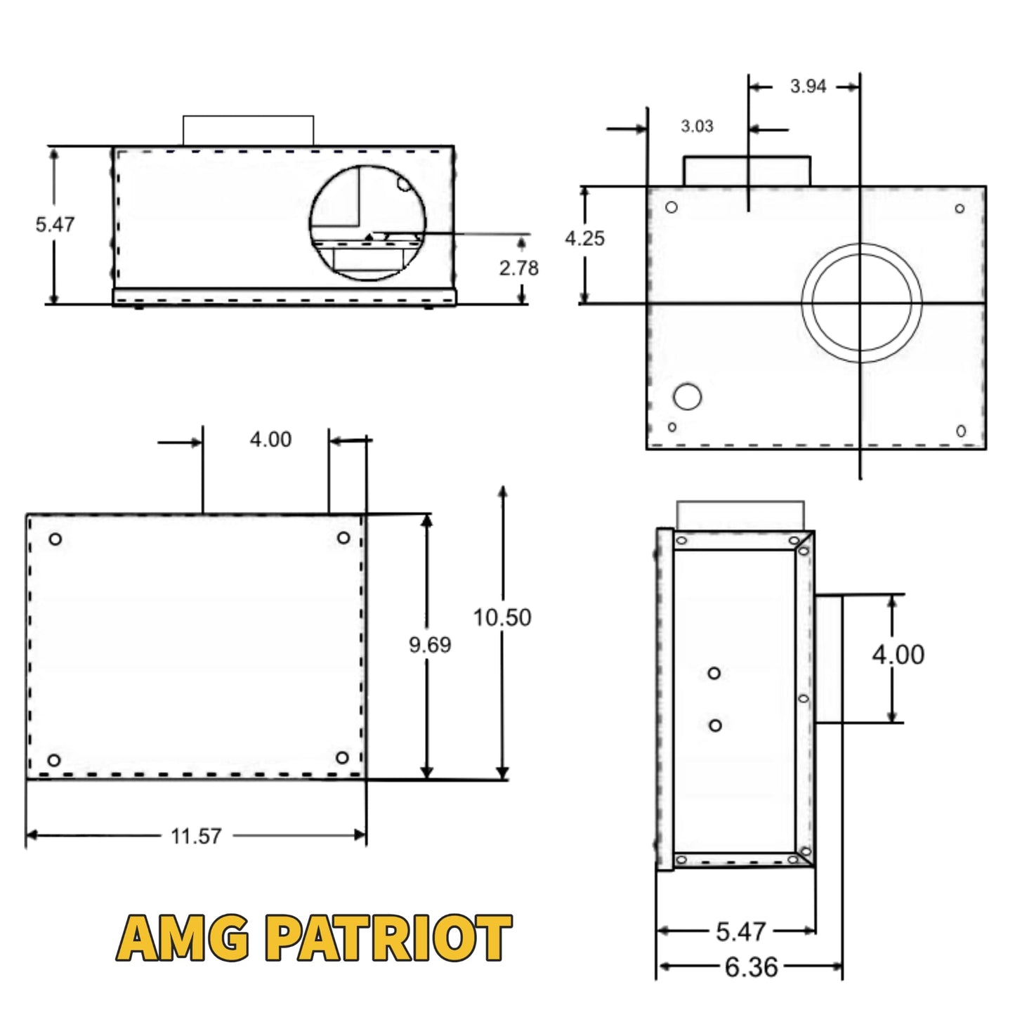 Festa AMG Patriot Radon Fan - Quiet and Energy Efficient 195 CFM Radon Mitigation System Inline Fan - 4" Electric Waterproof Inline Duct - Powder-coated steel – White