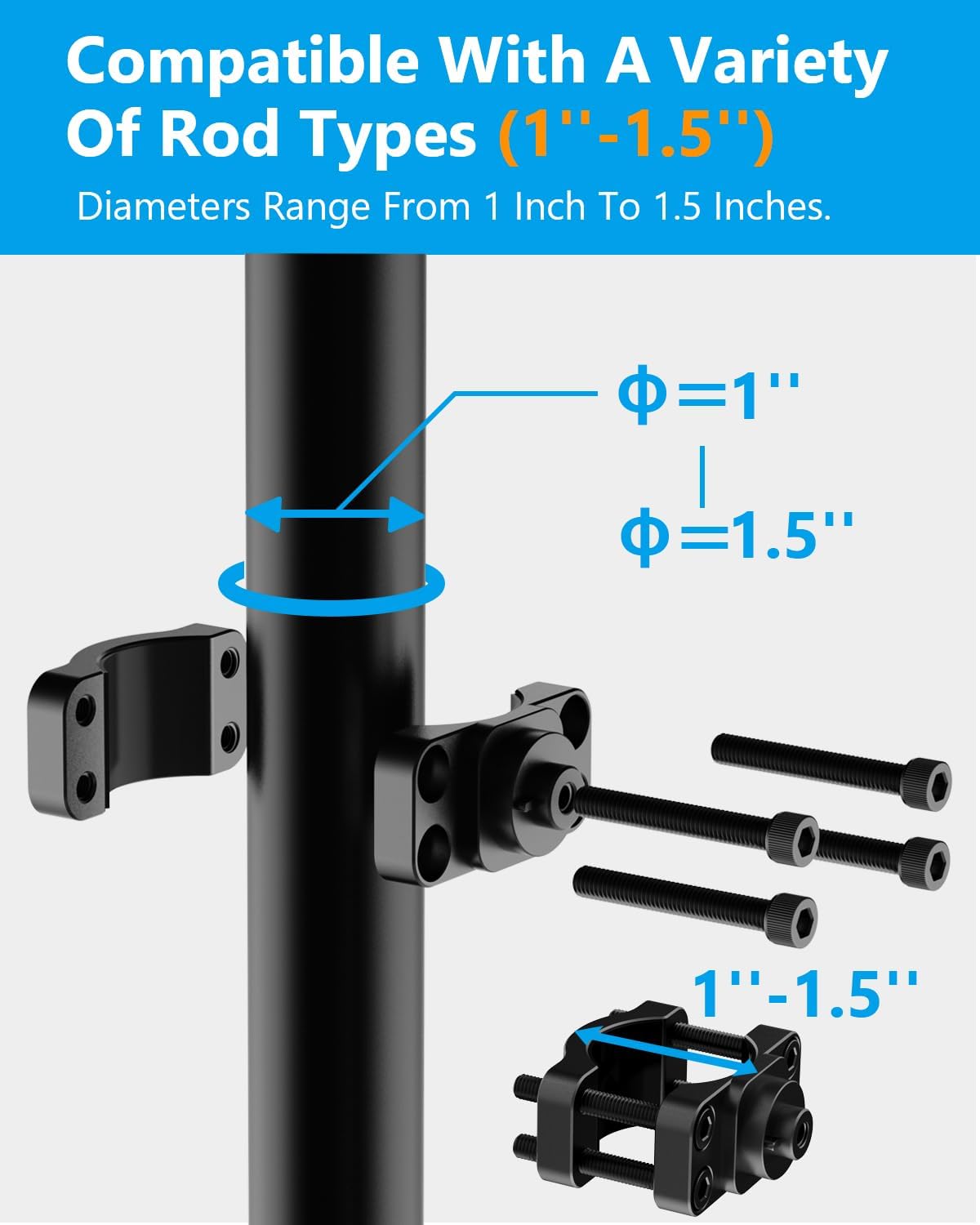 JISHAHS 9 Aluminum Mount for Lowrance Eagle Eye Sensor - Compatible with Various Rod, Easy Installation - Aluminum