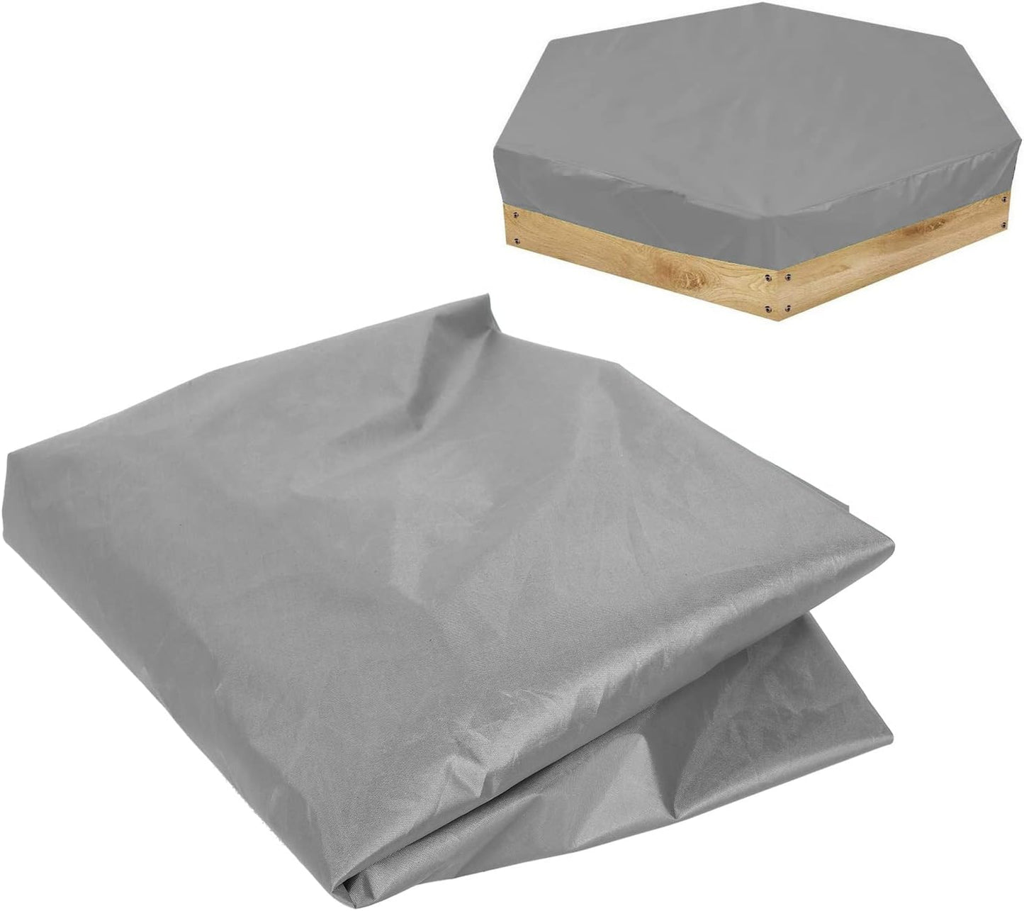 Blaihild 140x120 Cm Sandbox Cover, Pool Cover with Drawstring, for Garden Sandpit and Sand Toys (Grey)