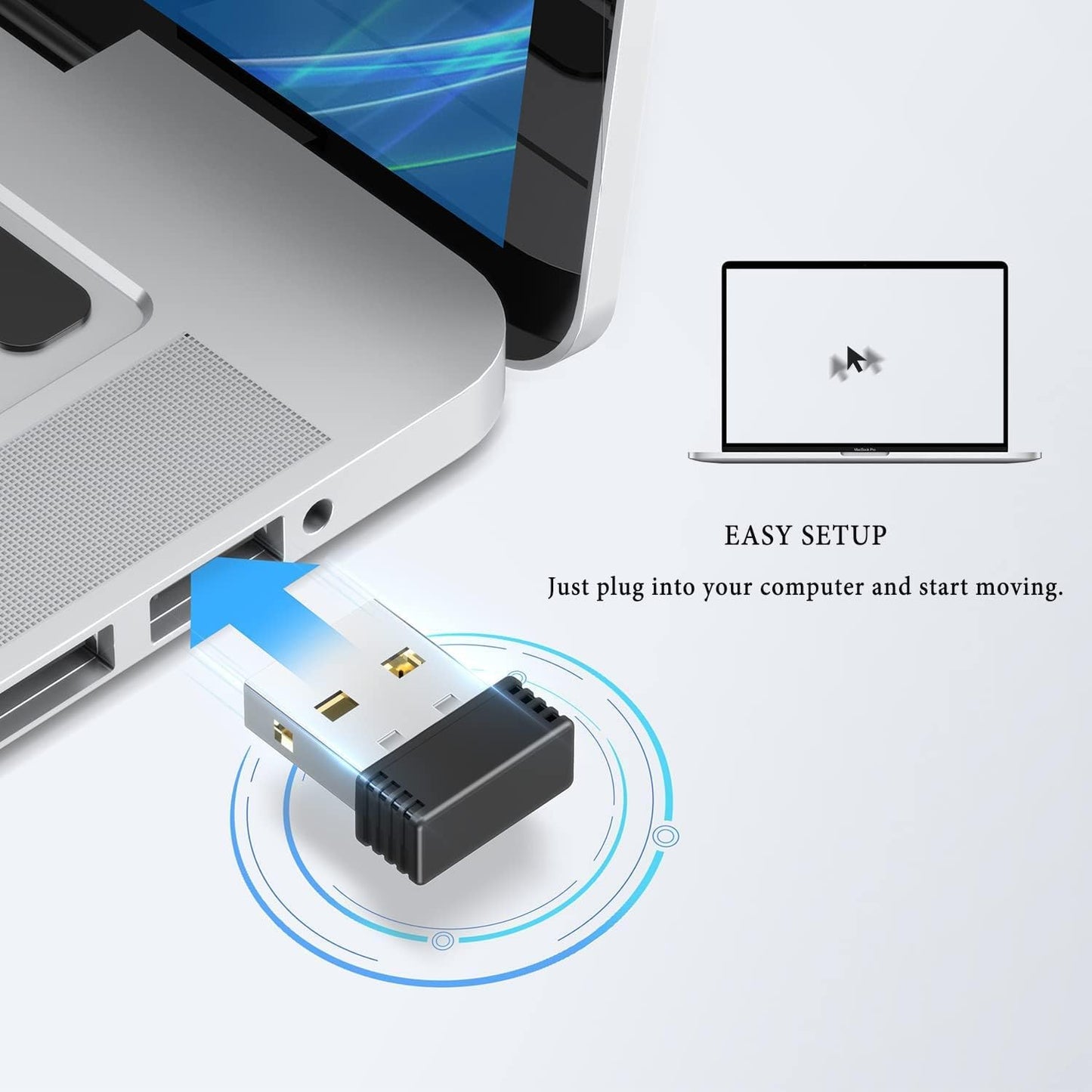 WFB 2 Pcs, Mouse Jiggler Undetectable Mover,USB Port for Computer Laptop,Keeps PC Awake,Simulate Mouse Movement