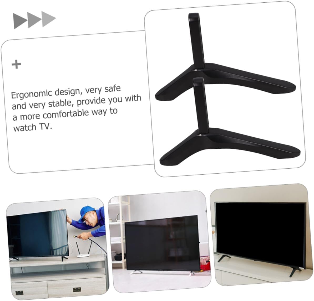 SEWOART Heavy Duty Tv Stand No-Drill Desktop Mount for Tvs Sturdy Aluminum Alloy Fit Modern Design