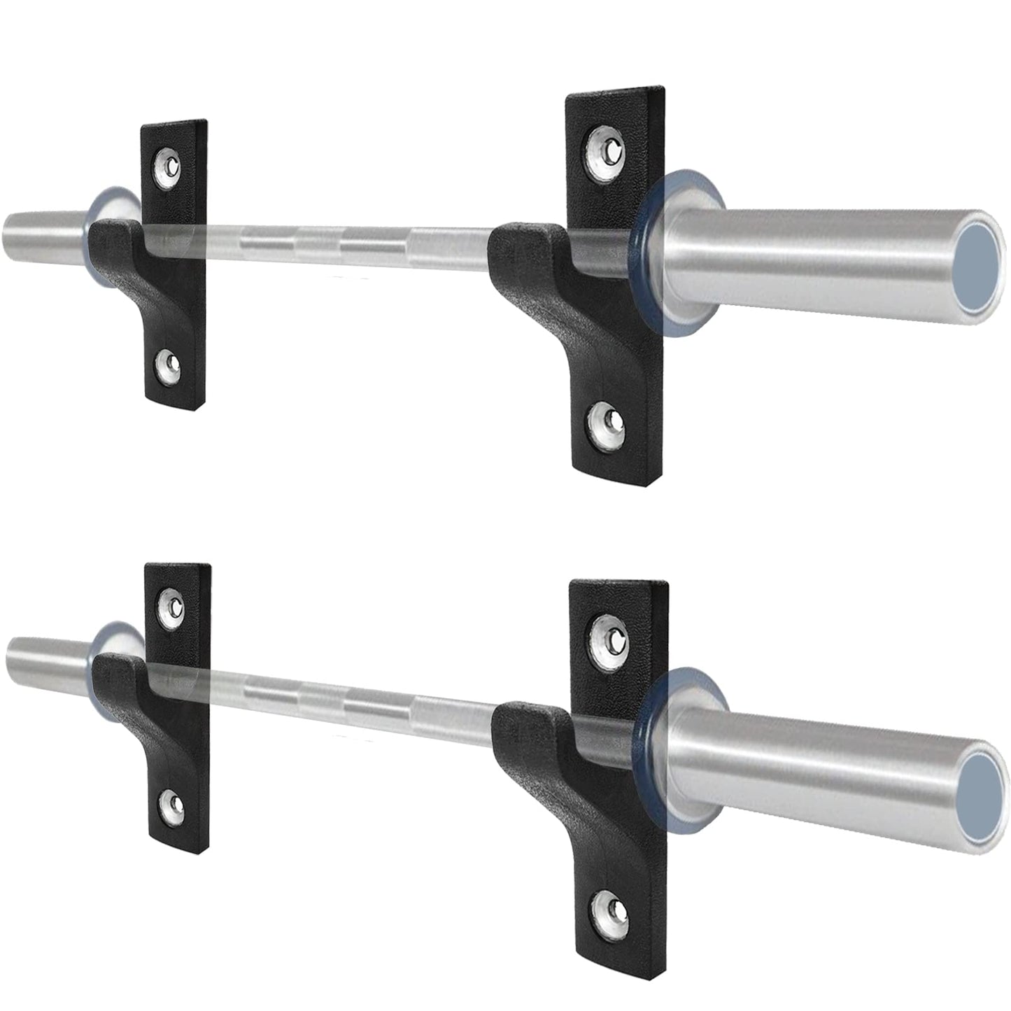 Luwint Set of 2 Single Barbell Holder Wall Mount, Horizontal Gym Bar Storage Wall Rack for Olympic and Standard Bars