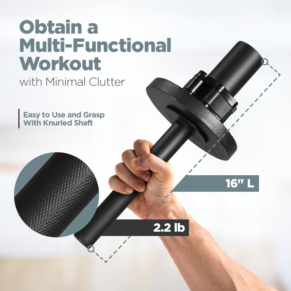 LoGest Wrist Strengthener, Forearm Exerciser - Option of Standard Plate 1 Inch or Olympic Plate 2 Inch With a Collar Hand Developer Arm Grip Workout Strength Trainer for Starter and Pro - Workout Equipment Home Gym Forearm Strengthener (Black - 2 Inch Oly