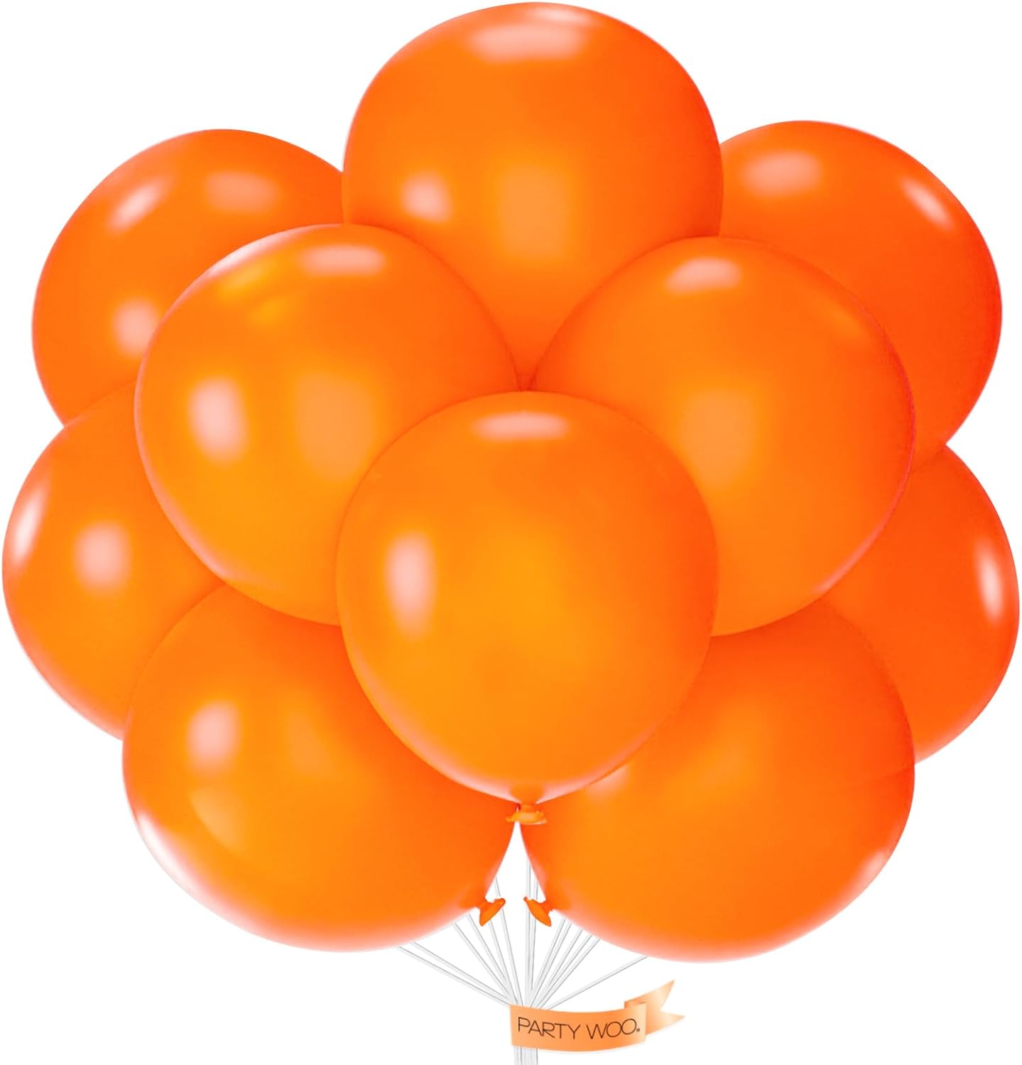 PartyWoo Orange Balloons - 18 Inch Fall Latex Helium Balloons for Birthday & Baby Shower Decor