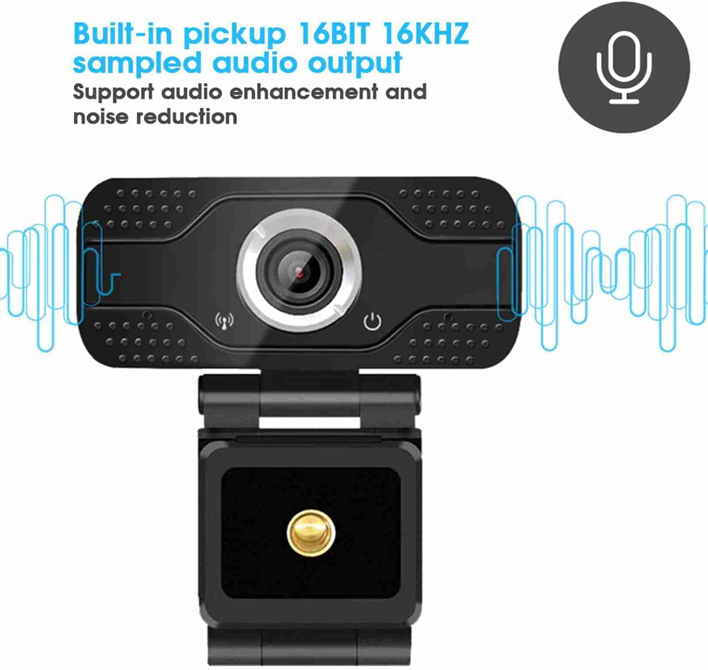 WAONIQ 1080P Web Camera for Desktop Computer, Webcam with Microphone, USB Interface, Plug and Play, USB Camera