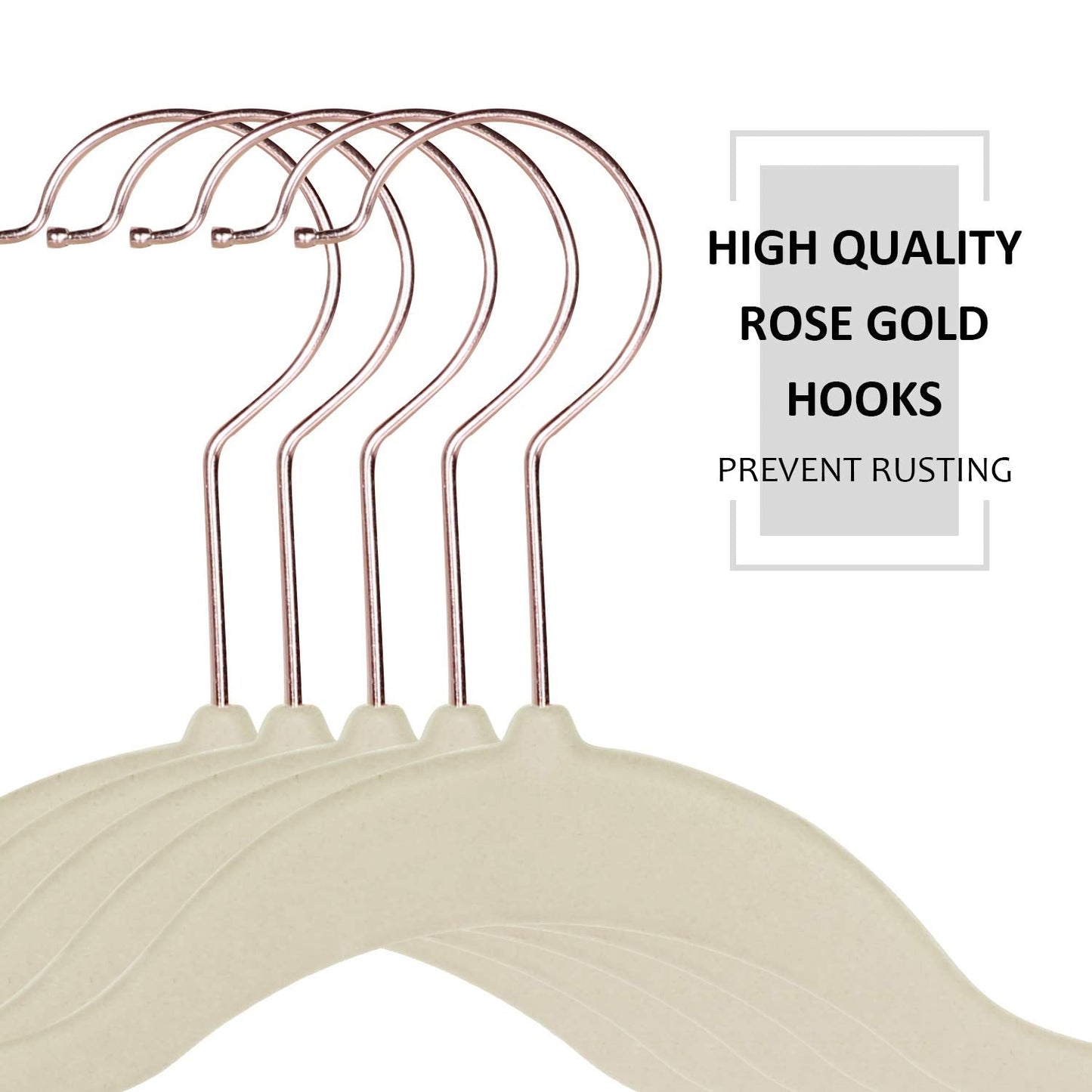 VECELO Premium Velvet Clothes Hangers Suit Heavy Duty (100 Pack)-Non Slip & Space-Saving with 12 Finger Clips & 2Tie Rack Excellent for Men and Women,Light Beige