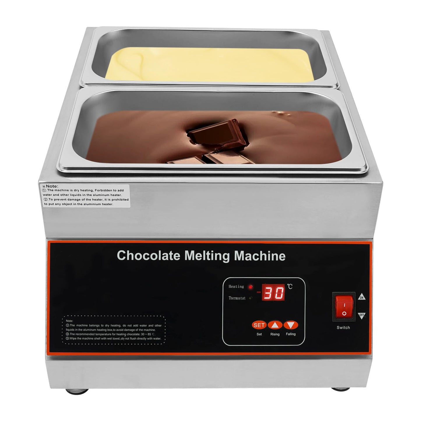 Chocolate Melting Machine, 500W Electric Chocolate Melter, 26.46 Lbs Capacity Chocolate-melting Pot with Adjustable Temperature for Hotels Restaurants BakeriesCoffee Shops
