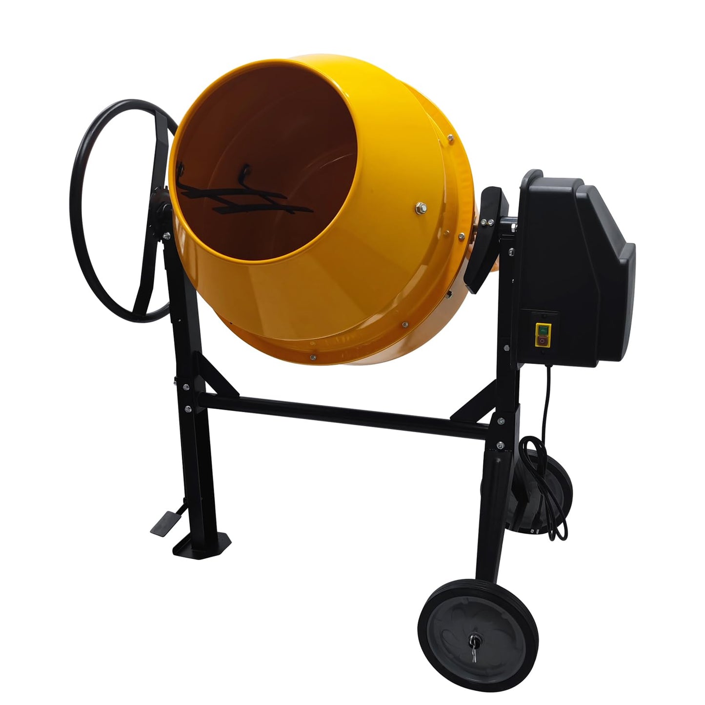 JARYANNIX 7.23 Cu. Ft Cement Mixer,Electric Concrete Mortar Mixer 360° Rotation，Portable Concrete Mixing Machine, Cement Mixing Machine，110v/60HZ 1Kw