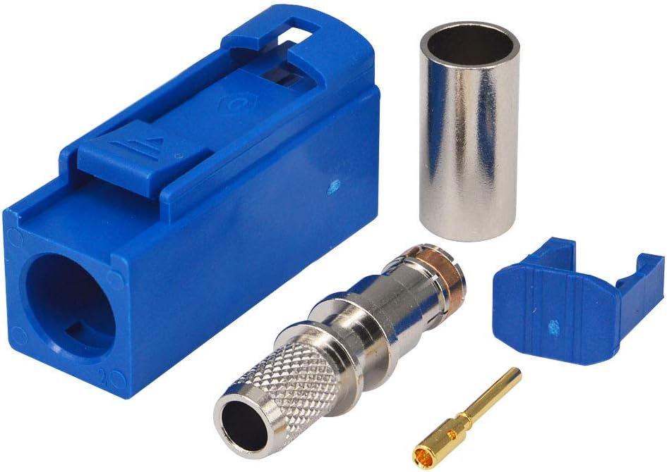 RG58 LMR195 5PCS GPS telematics or Navigation RF Coax Connector Fakra C Straight Crimp Jack Female Blue Adapter