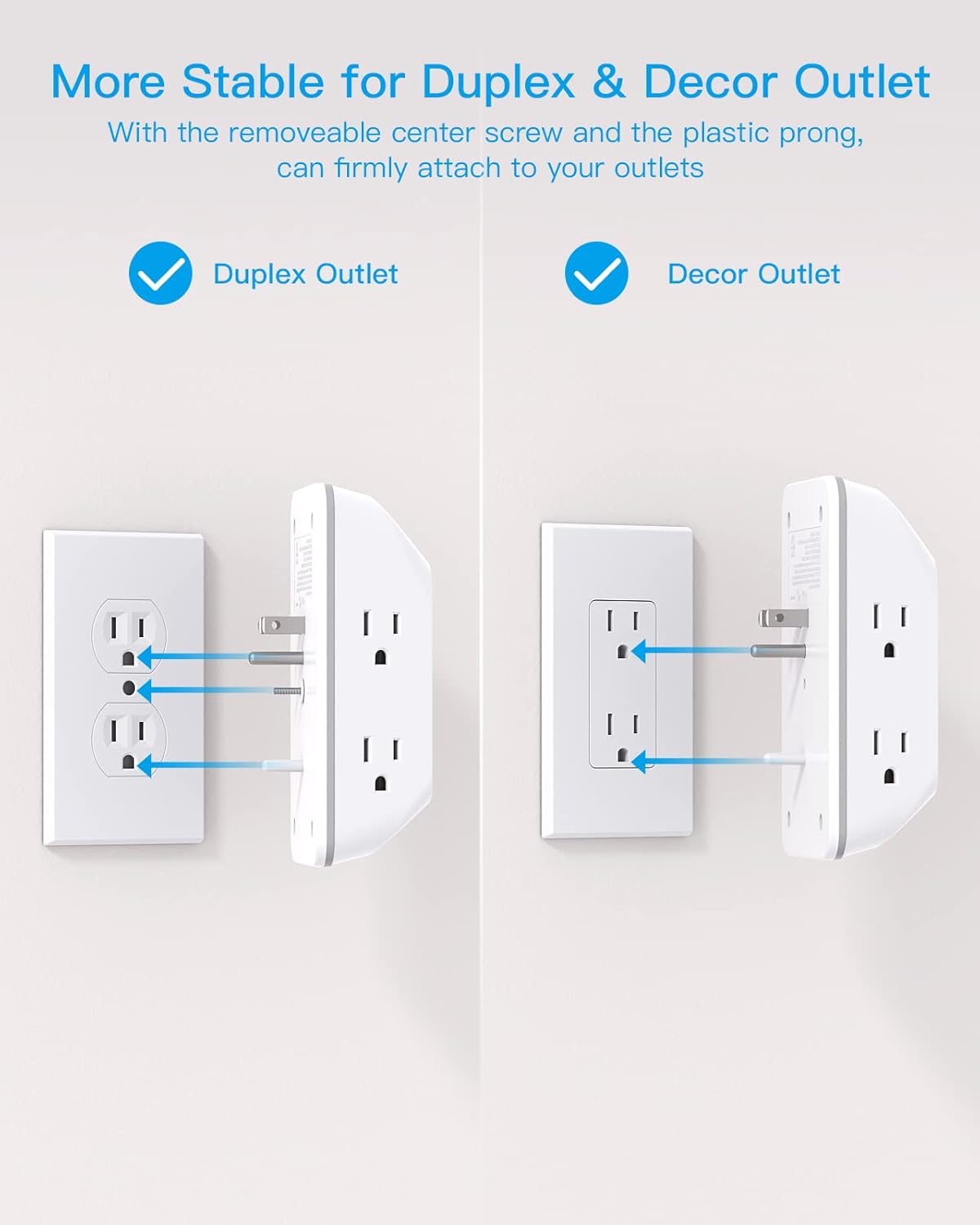 HANYCONY 4 Ports(1 Outlet Extender with Night Light, Multi Plug Outlet, USB Wall Charger Surge Protector USB USB C)