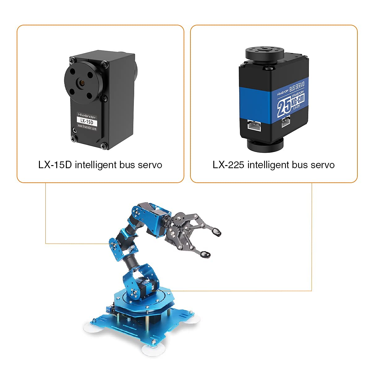 LewanSoul Hiwonder-xArm1S Programming Desktop Robotic Arm with Powerful and Robust Intelligent Bus Servos Featuring Position and Voltage Feedback (Unassembled)