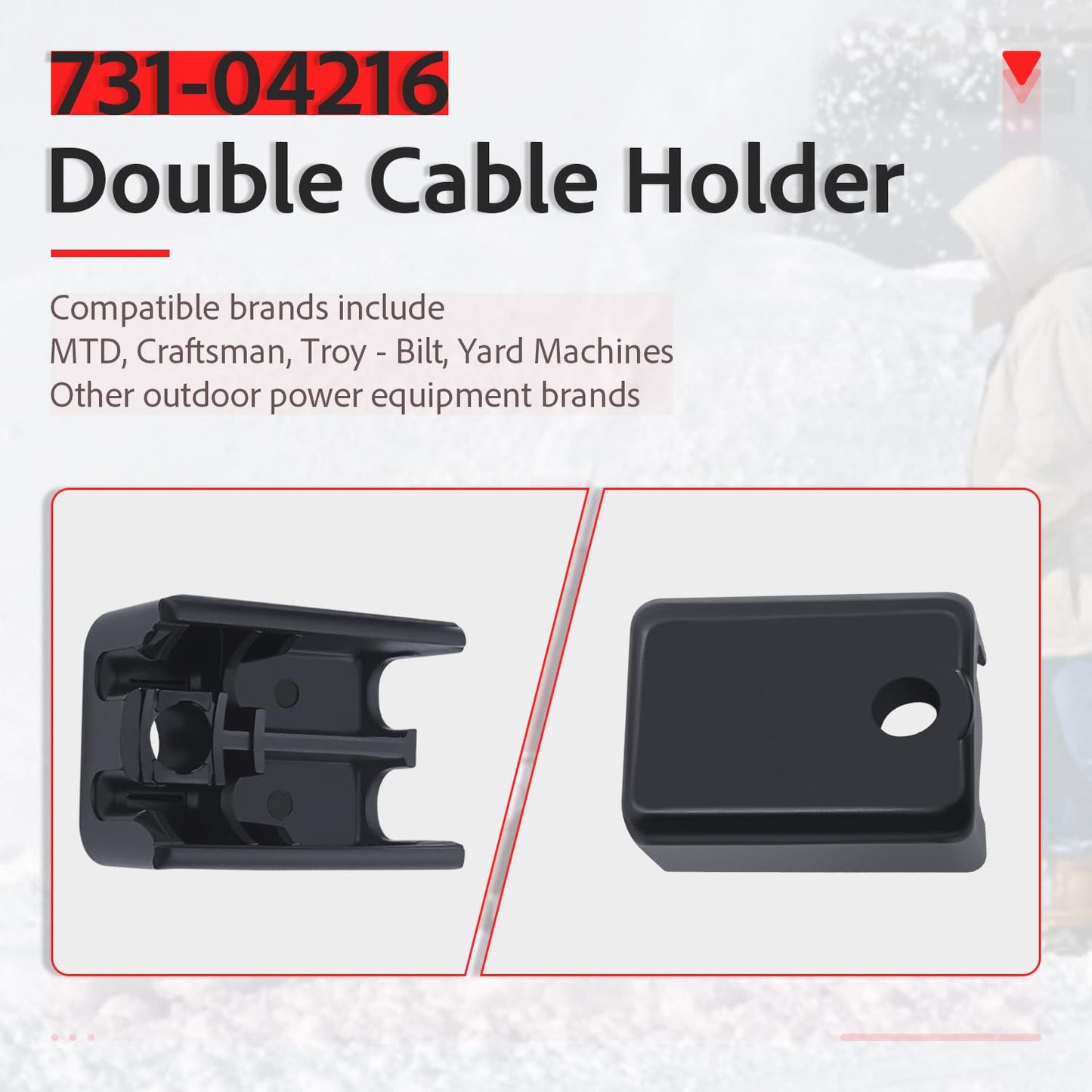 Nbwoal （2PK） 731-04216A 731-04216 Dual Cable Fitting Holder for MTD Craftsman Troy-Bilt Yard Compatible 247887550, 247887001, 247887000 Machines Snow Blowers Throwers