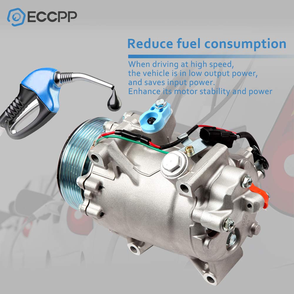 ECCPP AC Compressor with Clutch 2007-2015 fit for Honda Civic for Honda CR-V 2.4L 2007-2012 Fit for Acura RDX 2.3L AC Compressor TRSE09