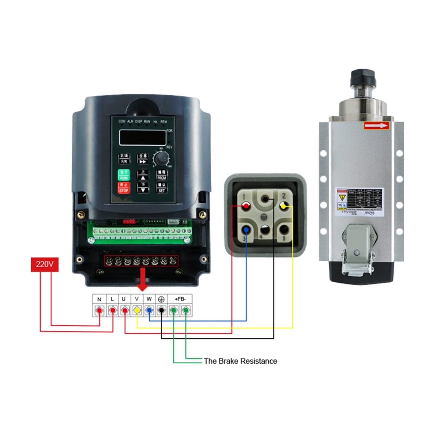 110V Spindle Motor Kit，2.2Kw Spindle Motor 24000Rpm 400Hz ，VFD Variable Frequency Drive ，13 pcs ER20 Collets （1-13mm） for CNC Router Engraving Milling Machine