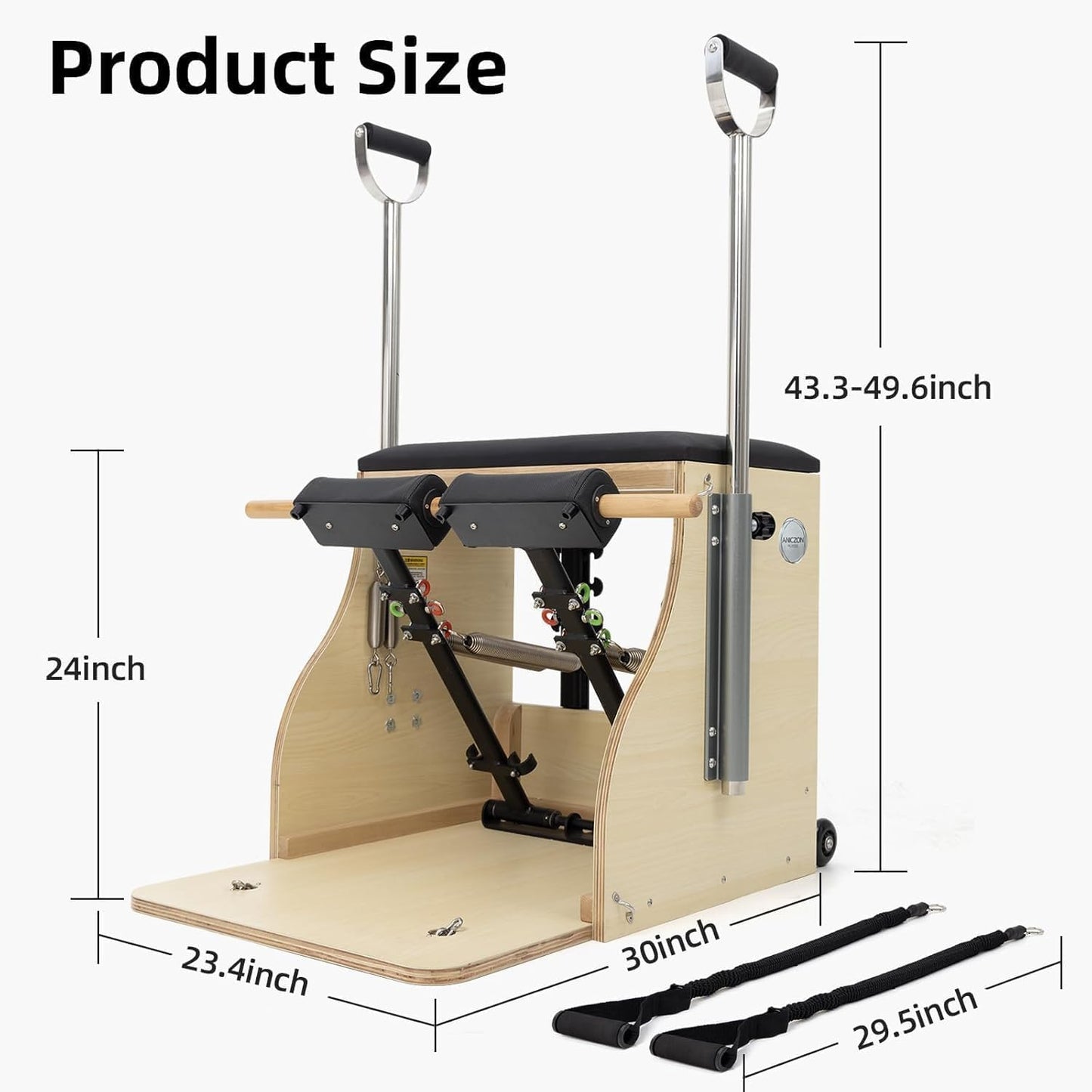 STSERT ZONE Pilates Chair, Split-Pedal Stability Combo Chair with Handles, Wunda Chair Pilates Machines for Home Use and Studio，Yoga Fitness Trainer
