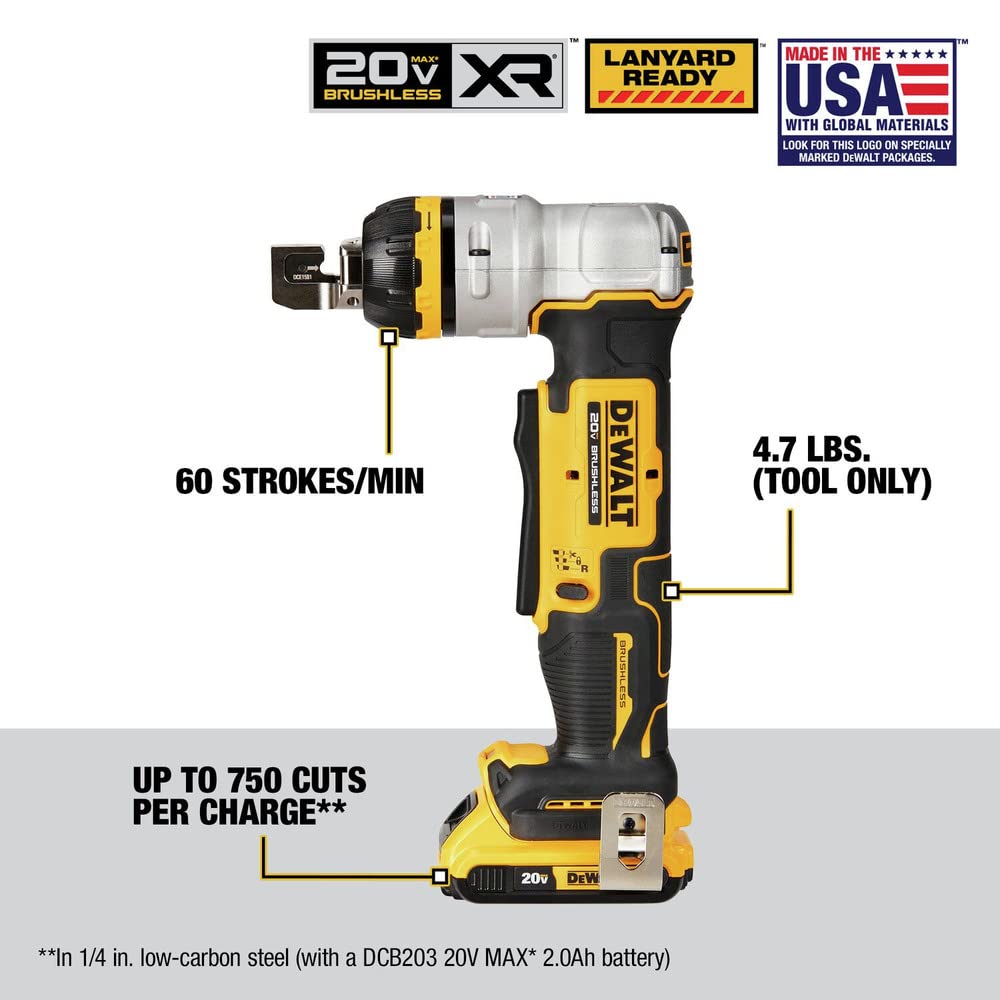 DEWALT 20V MAX XR Wire Cutter Kit, Cuts Carbon Steel and Stainless Steel Wire, Cordless, Battery and Charger Included (DCE158D1)