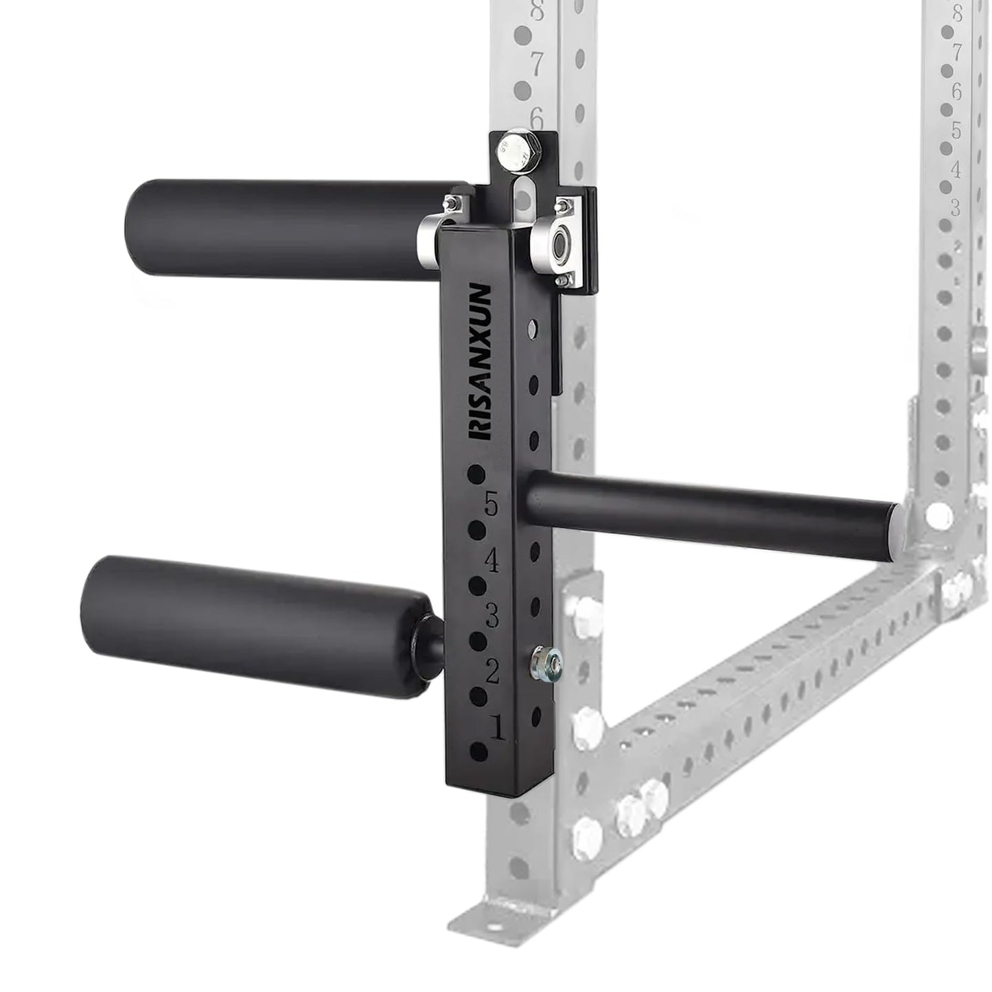 RISANXUN Leg Extension & Curl Machine - Adjustable Leg Trainer for Muscle Building, Suitable for 26mm Column Aperture - Max Load 600lbs