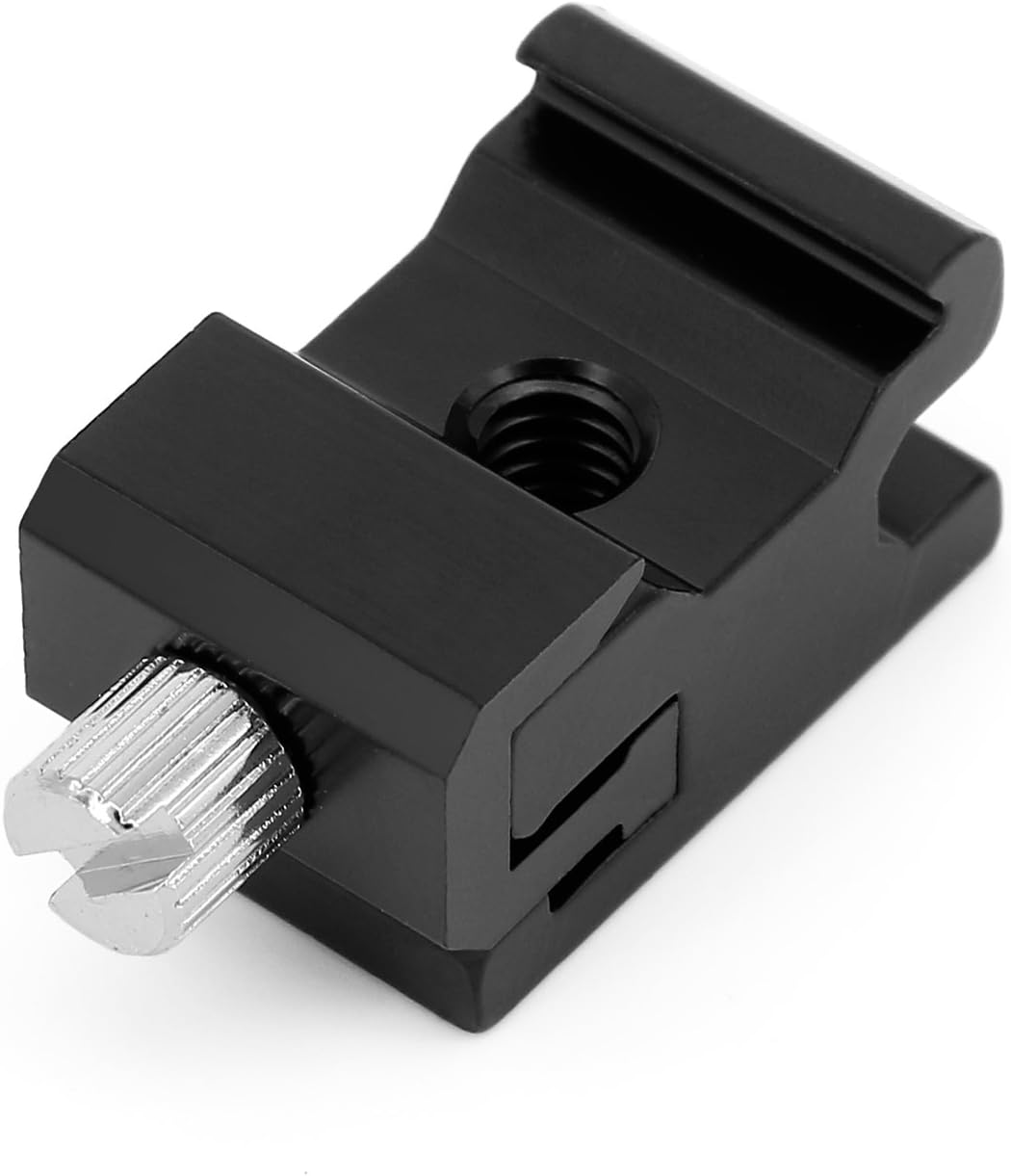 1/4"-20 (2 Packs) Camera Metal Cold Shoe Flash Stand Adapter with Tripod Screw Thread